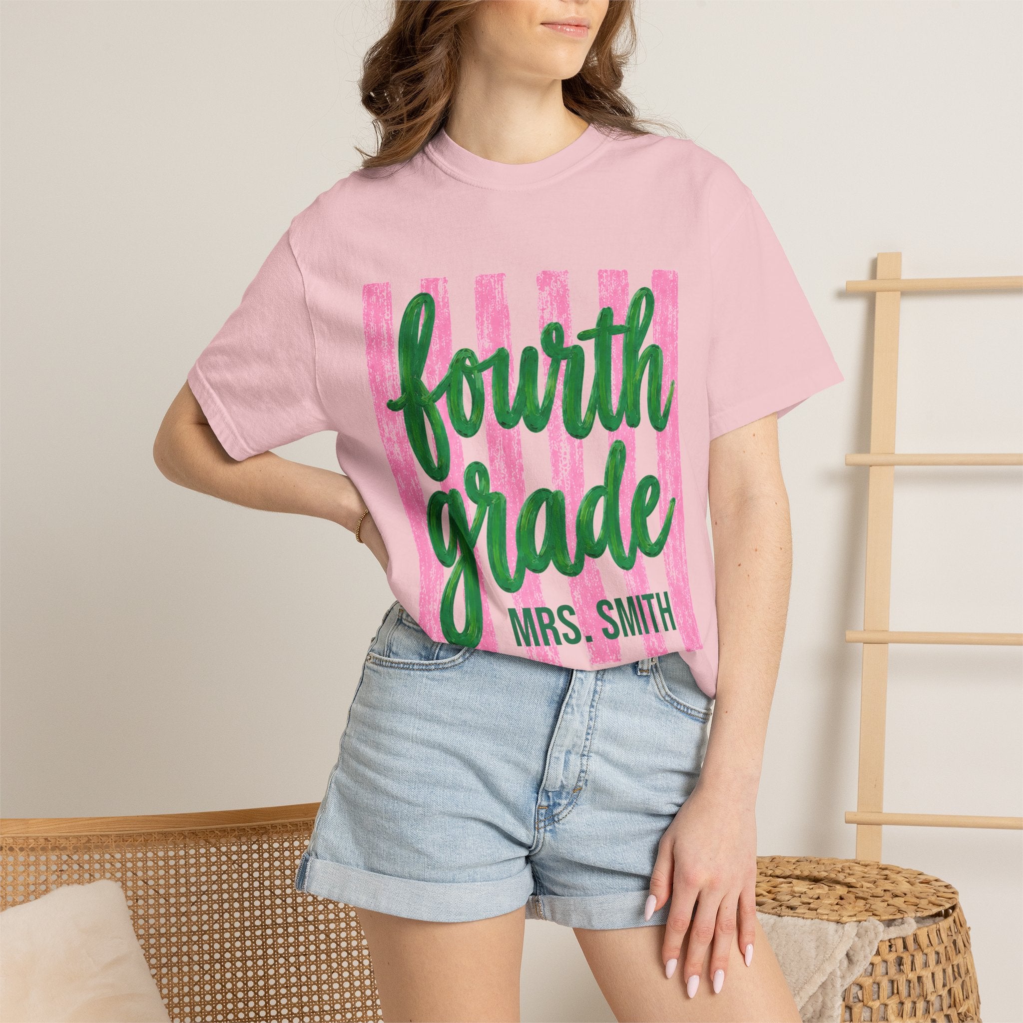Personalized Fourth Grade Teacher Shirt | 4th Grade Team Tee | Painted Script Back to School Shirt