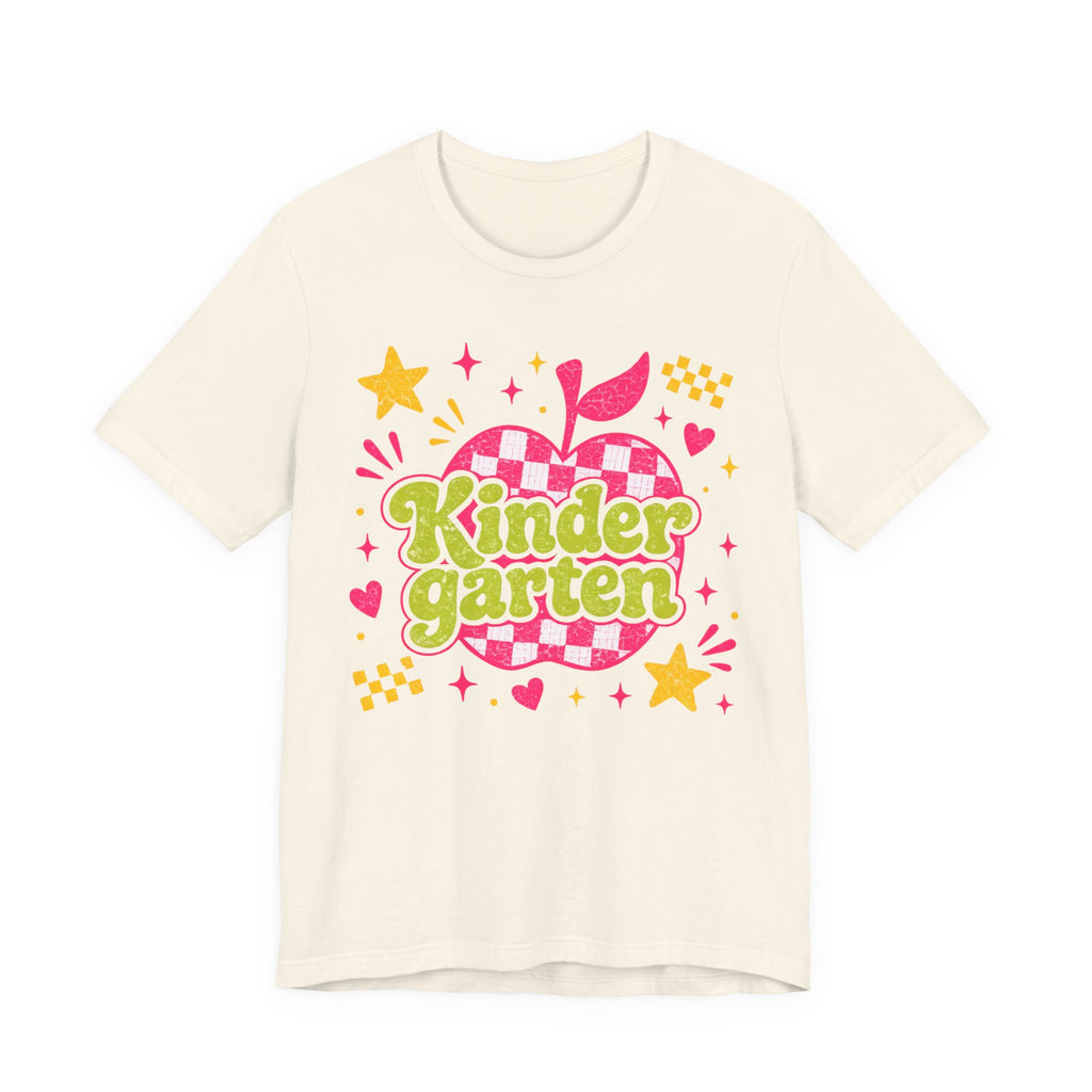 Retro Kindergarten Teacher Shirt | Cute Checkerboard Teacher Tee | Colorful Back to School Bella Canvas 3001