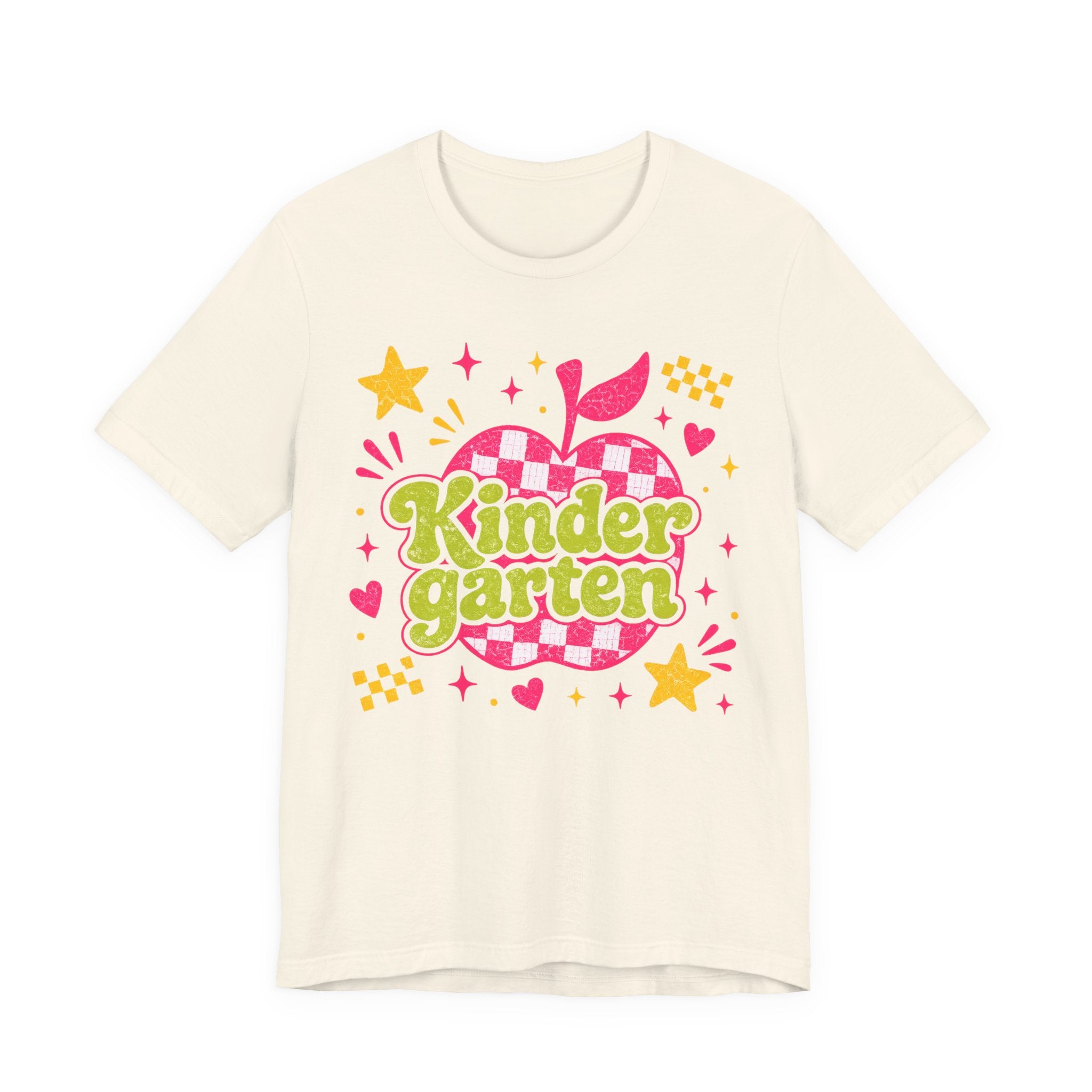 Retro Kindergarten Teacher Shirt | Cute Checkerboard Teacher Tee | Colorful Back to School Bella Canvas 3001