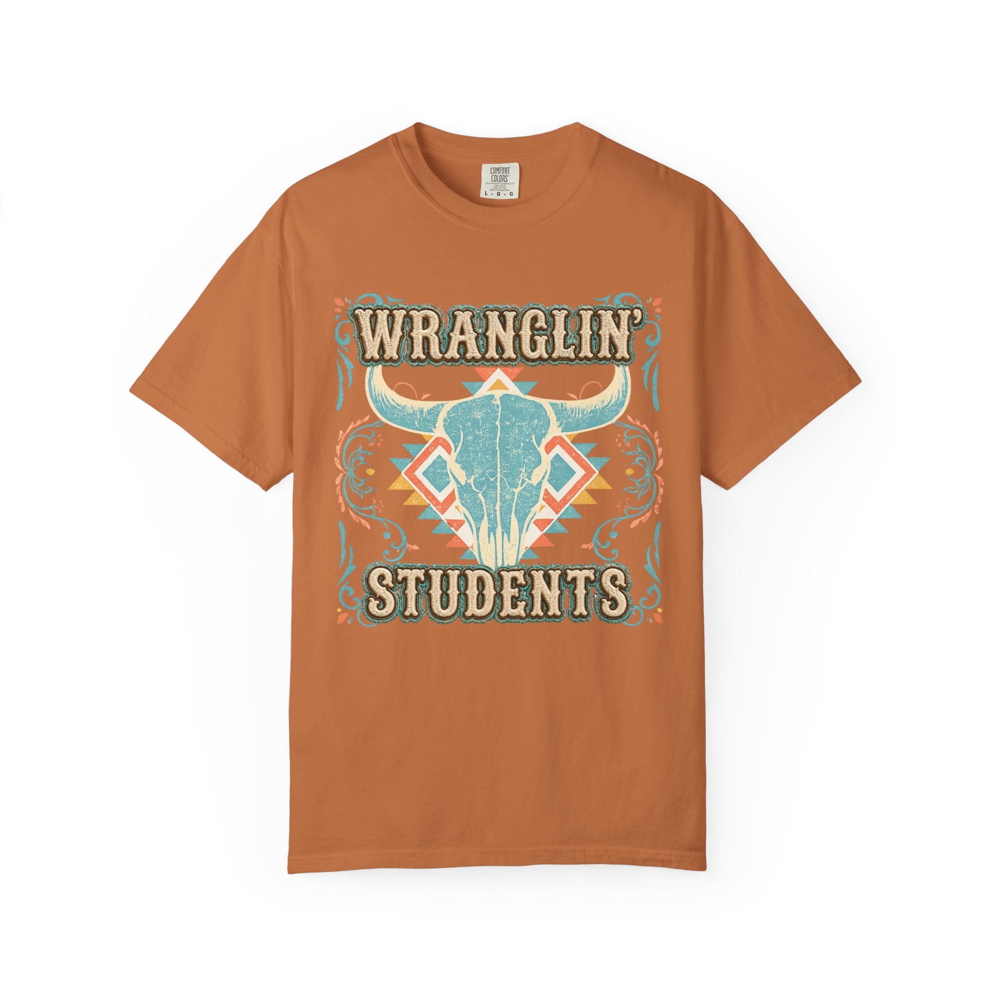 Wranglin' Students Western Teacher Shirt | Retro Cowgirl Teacher Tee | Vintage Western Classroom Graphic | Cute Country Teacher T-Shirt | Back to School Gift