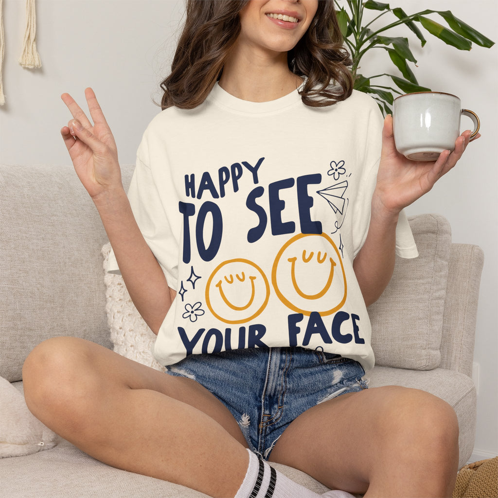 Happy to See Your Face Teacher Shirt | Cute Back to School Teacher Tee | Elementary Teacher T-Shirt | First Day of School Outfit | Teacher Gift