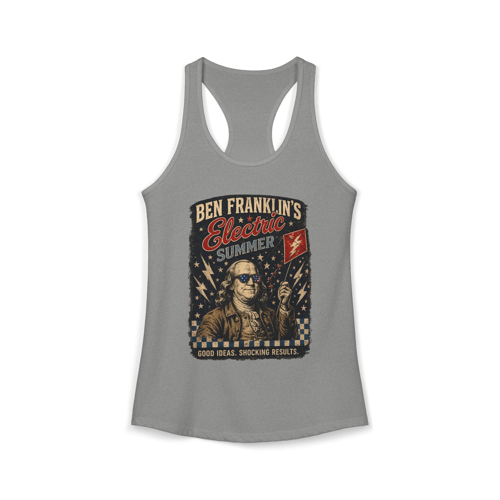 Ben Franklin’s Electric Summer | Vintage Fourth of July Women's Ideal Racerback Tank