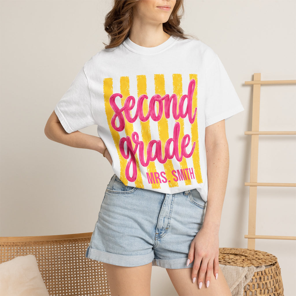 Personalized Second Grade Teacher Shirt | 2nd Grade Team Tee | Painted Script Back to School Shirt