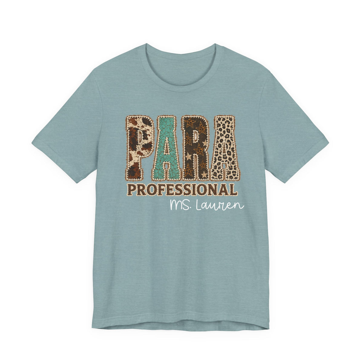 Personalized Para Professional Shirt | Custom Name Paraprofessional Tee | Faux Embroidered Appliqué Teacher Assistant Shirt |