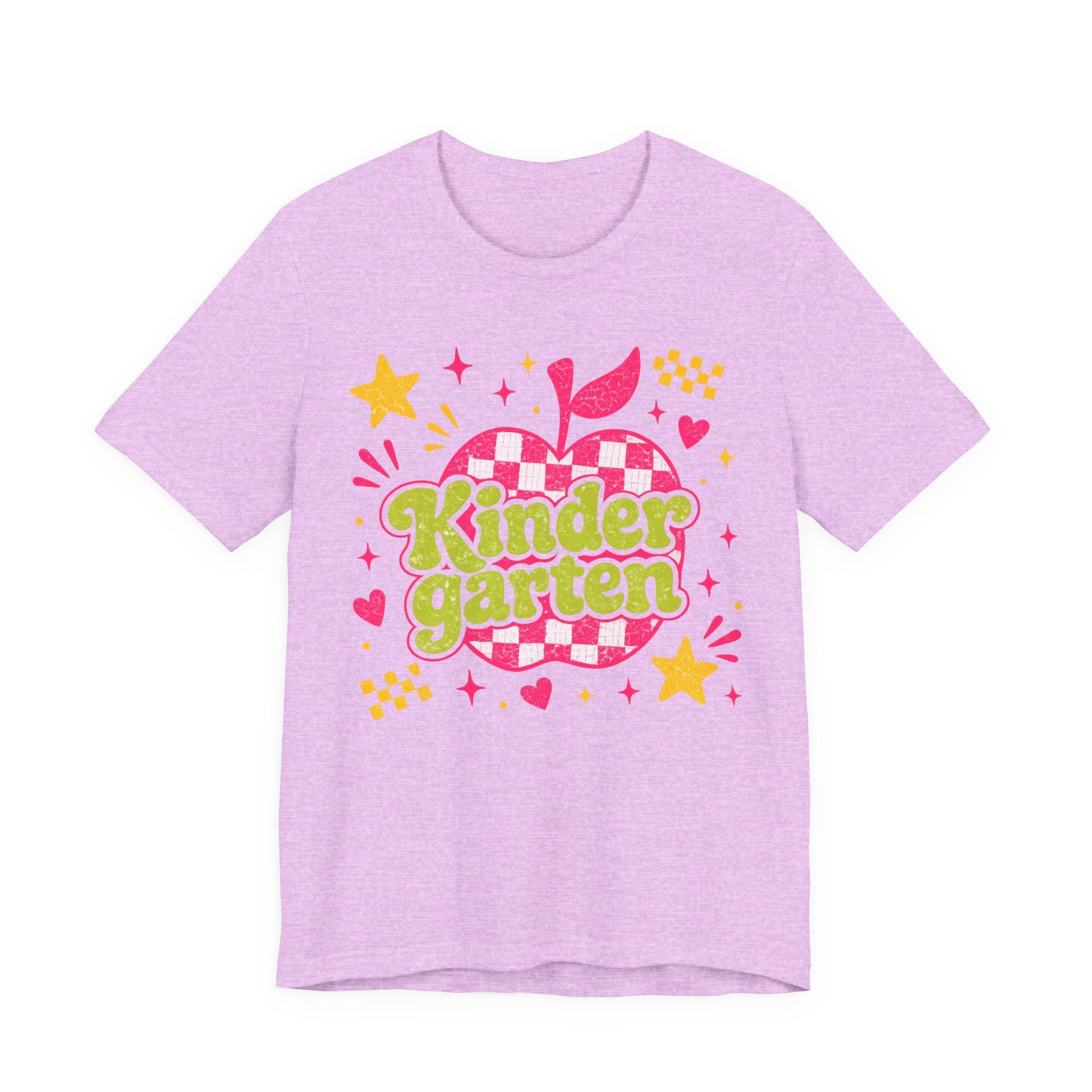 Retro Kindergarten Teacher Shirt | Cute Checkerboard Teacher Tee | Colorful Back to School Bella Canvas 3001