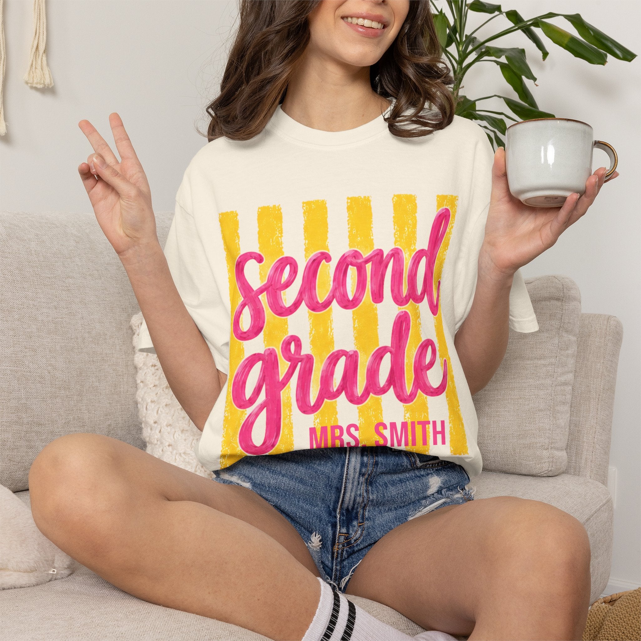 Personalized Second Grade Teacher Shirt | 2nd Grade Team Tee | Painted Script Back to School Shirt