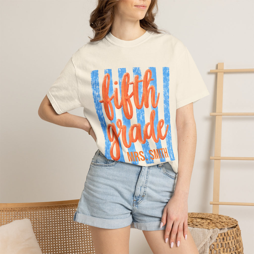 Personalized Fifth Grade Teacher Shirt | 5th Grade Team Tee | Painted Script Back to School Shirt