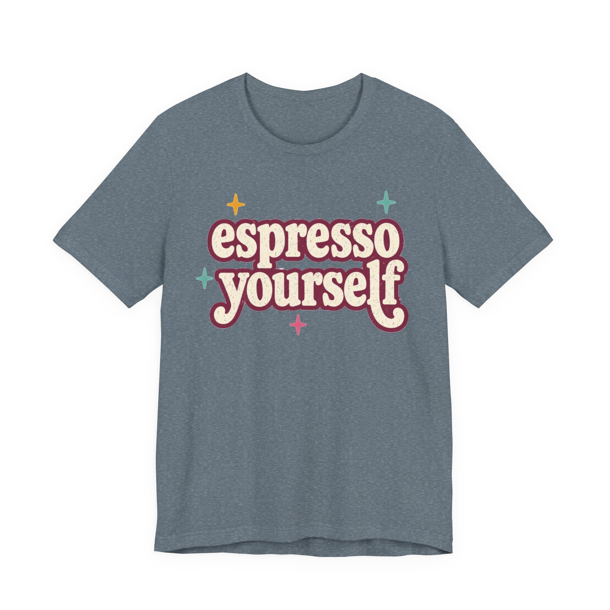 Espresso Yourself Teacher Shirt | Bella+Canvas 3001 Graphic Tee | Coffee Lover Gift | Retro Teacher Tee