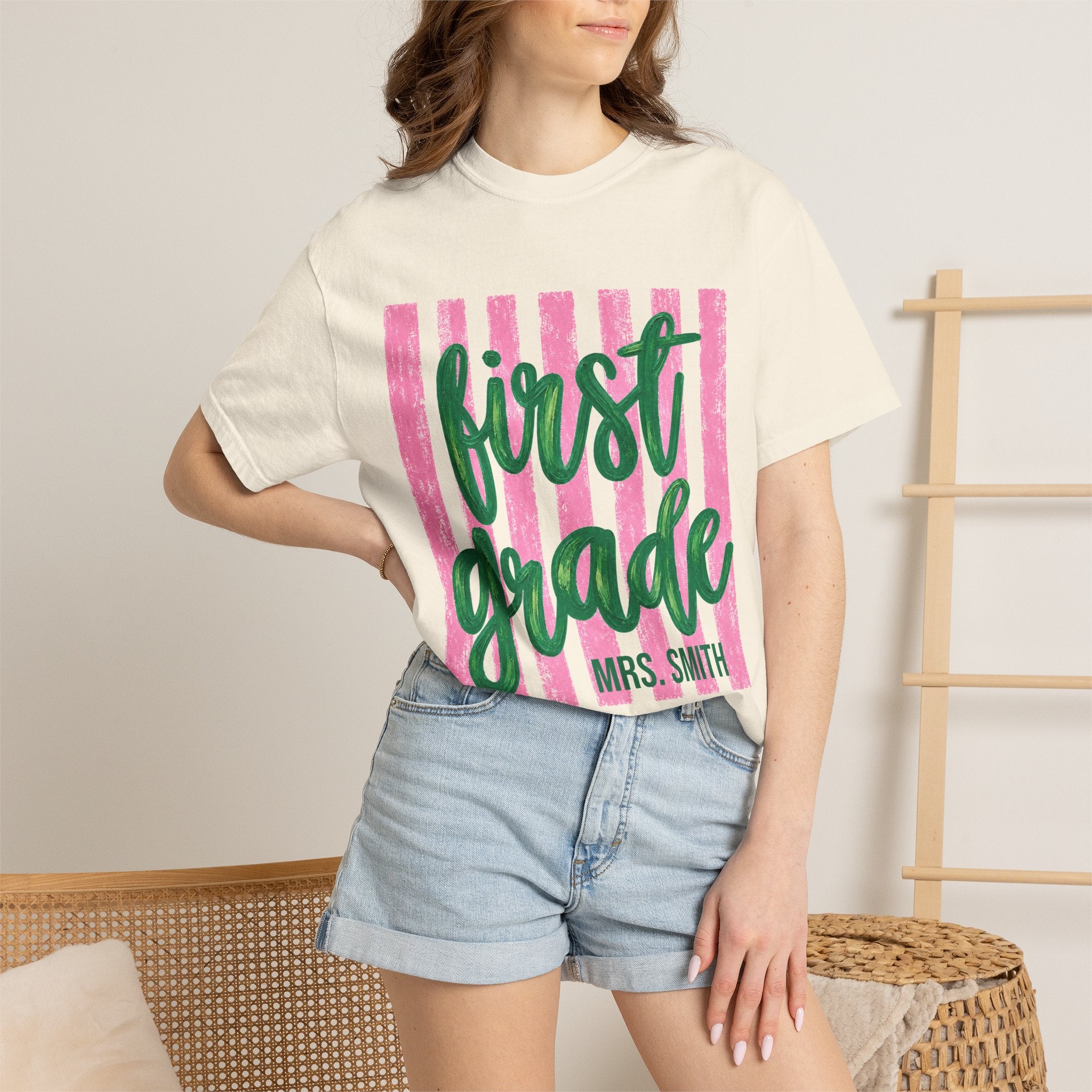 Personalized First Grade Teacher Shirt | 1st Grade Team Tee | Painted Script Back to School Shirt