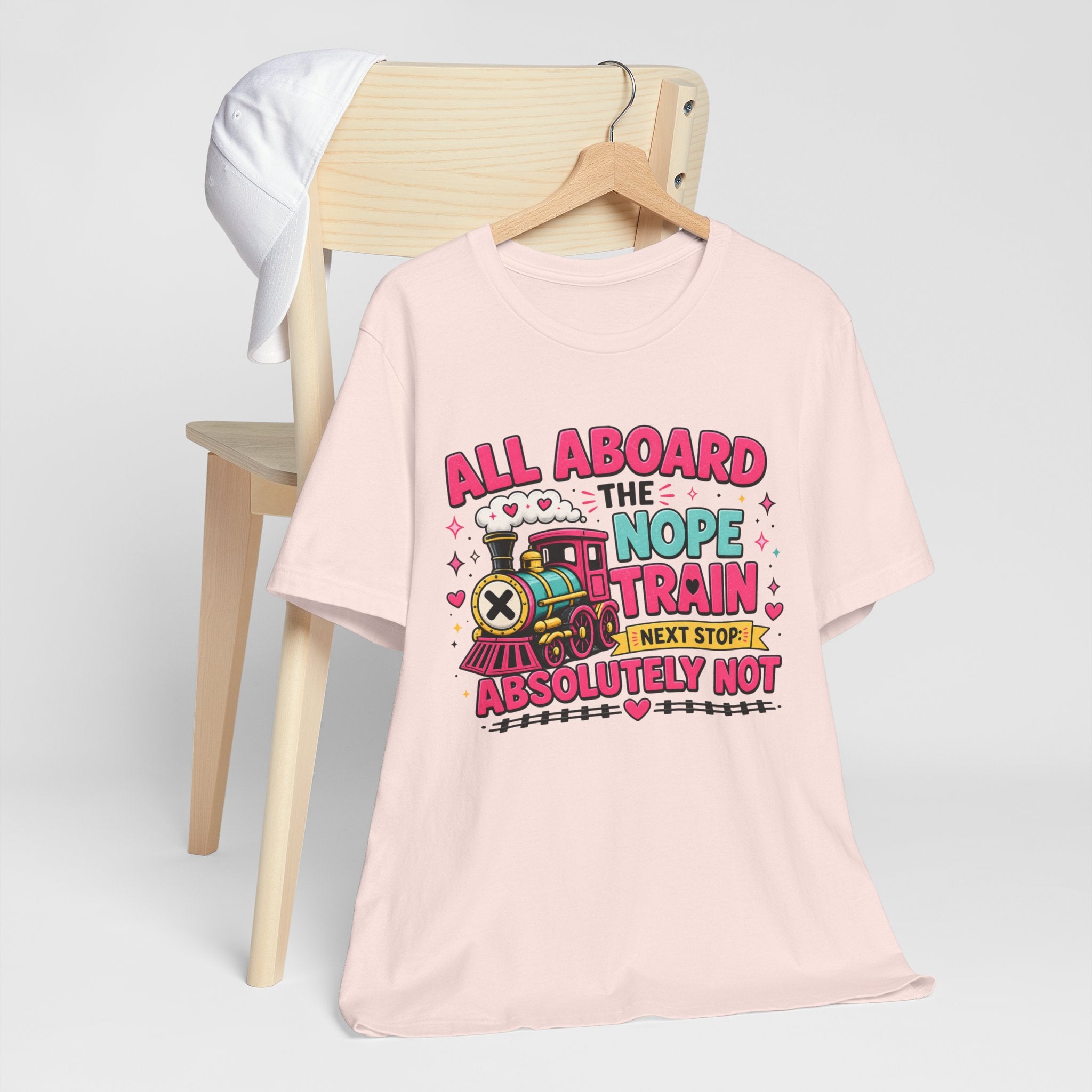All Aboard the Nope Train Graphic Tee | Funny Teacher Shirt | Introvert Humor Shirt | Sarcastic Tee | Everyday Mood Shirt