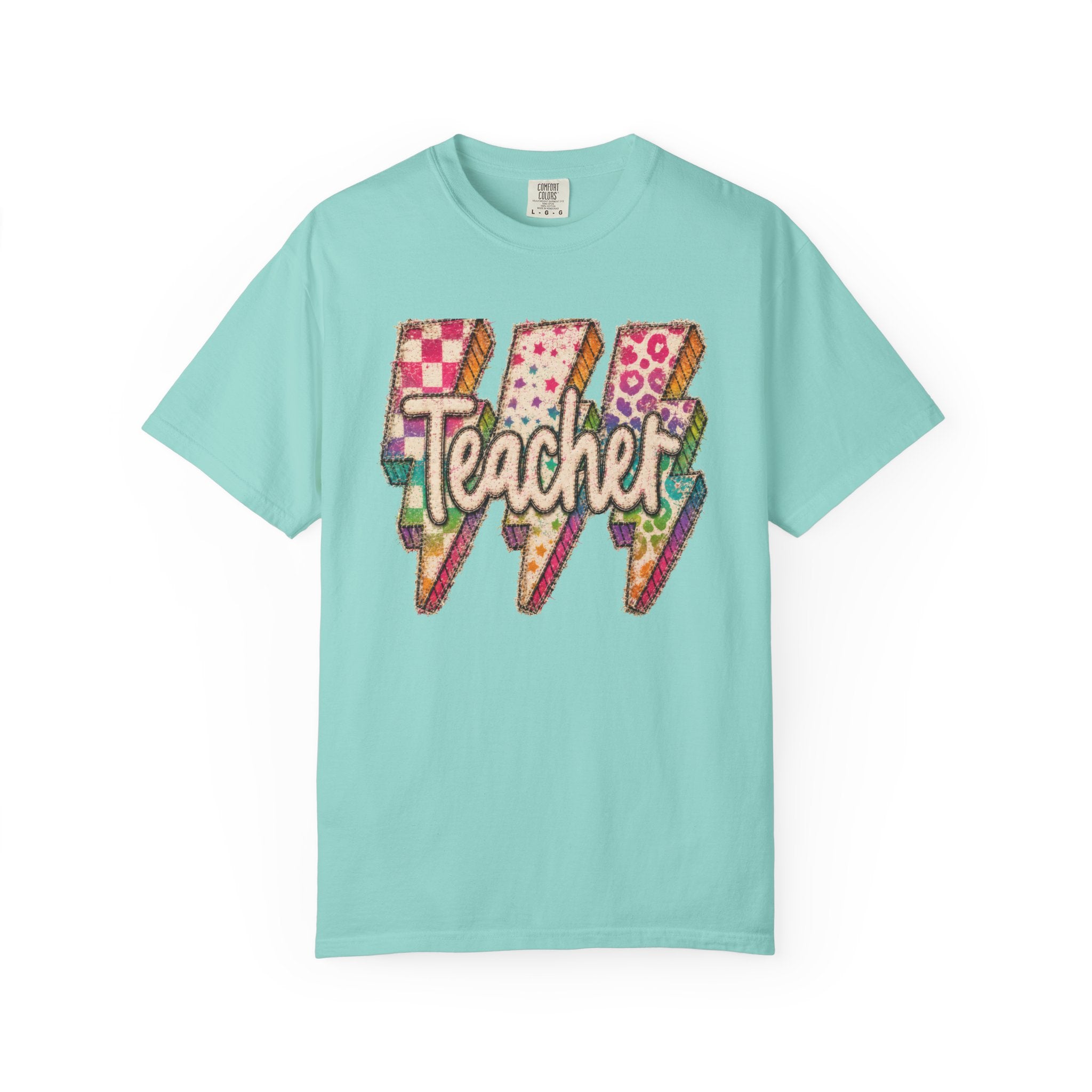 Teacher Lightning Bolt Shirt | Retro Teacher T-Shirt | Colorful Back to School Teacher Tee | Cute Teacher Gift | Comfort Colors Graphic Tee