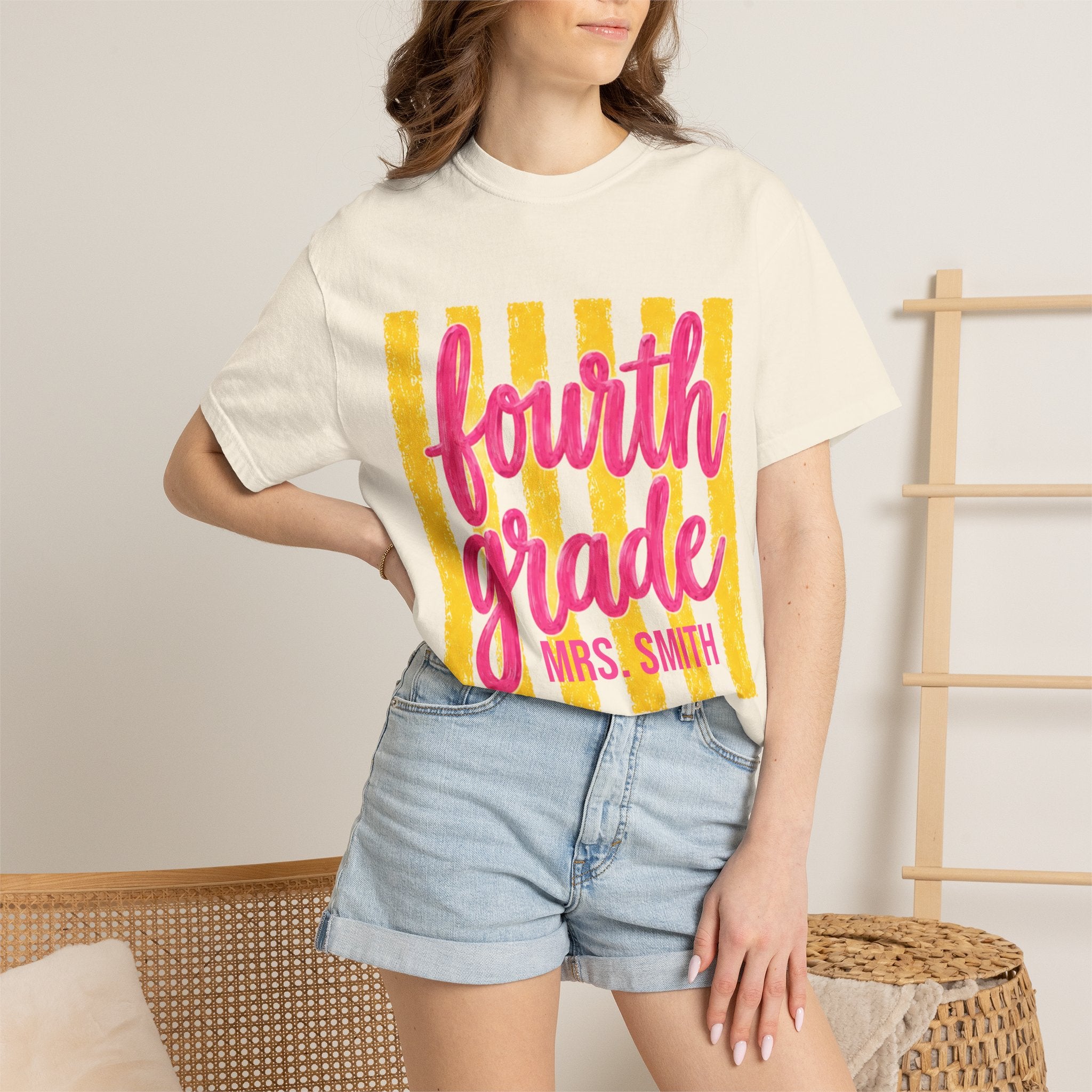 Personalized Fourth Grade Teacher Shirt | 4th Grade Team Tee | Painted Script Back to School Shirt