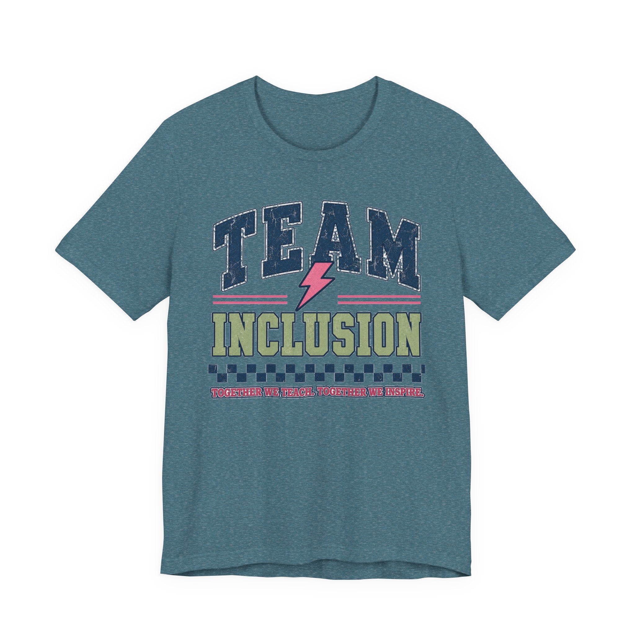 Team Inclusion SPED Varsity Teacher Shirt | Custom Teacher Tee | Back to School Teacher Gift | Bella+Canvas 3001 Graphic T-Shirt