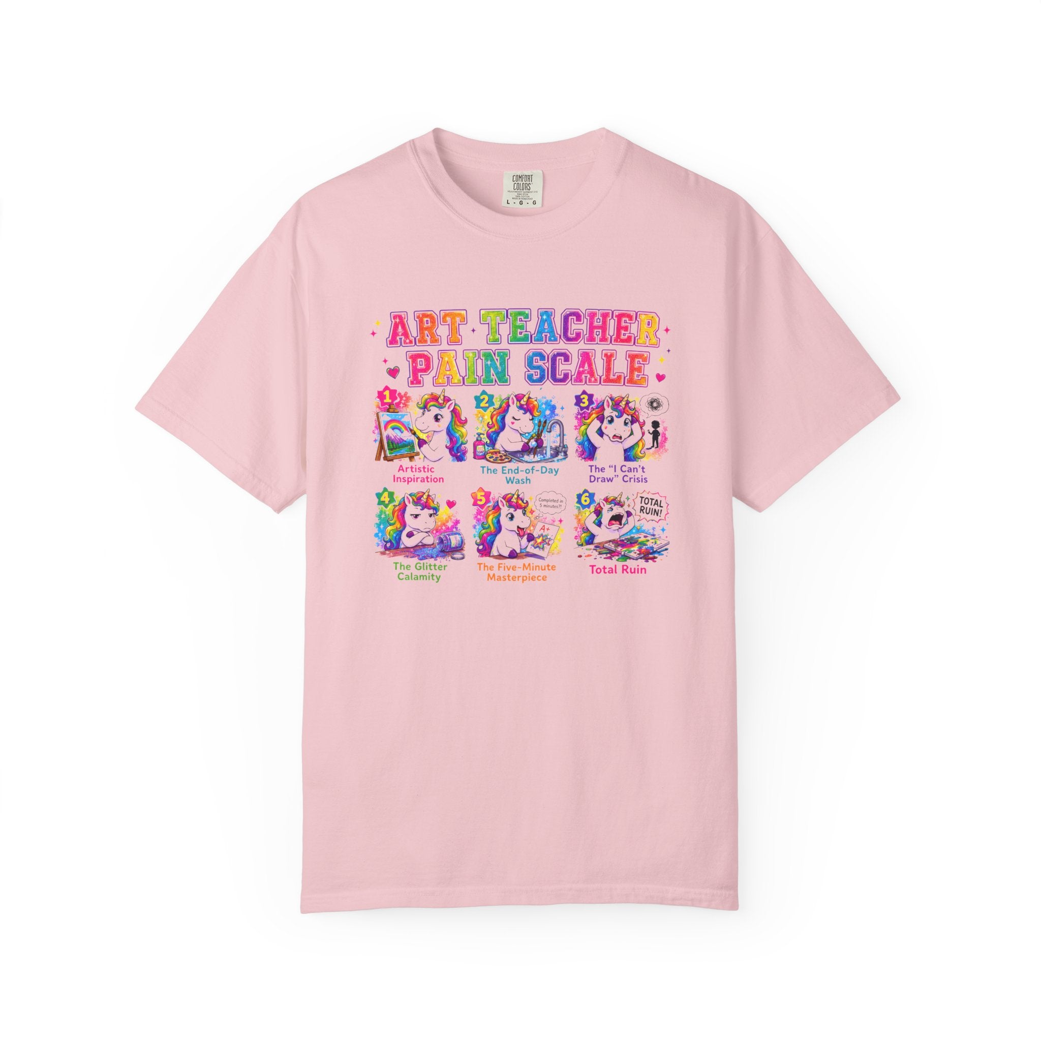 Art Teacher Pain Scale Shirt | Funny Art Teacher T-Shirt | Elementary Art Teacher Gift | Back to School Teacher Tee | Creative Teacher Graphic Tee
