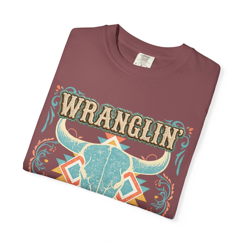 Wranglin' Students Western Teacher Shirt | Retro Cowgirl Teacher Tee | Vintage Western Classroom Graphic | Cute Country Teacher T-Shirt | Back to School Gift