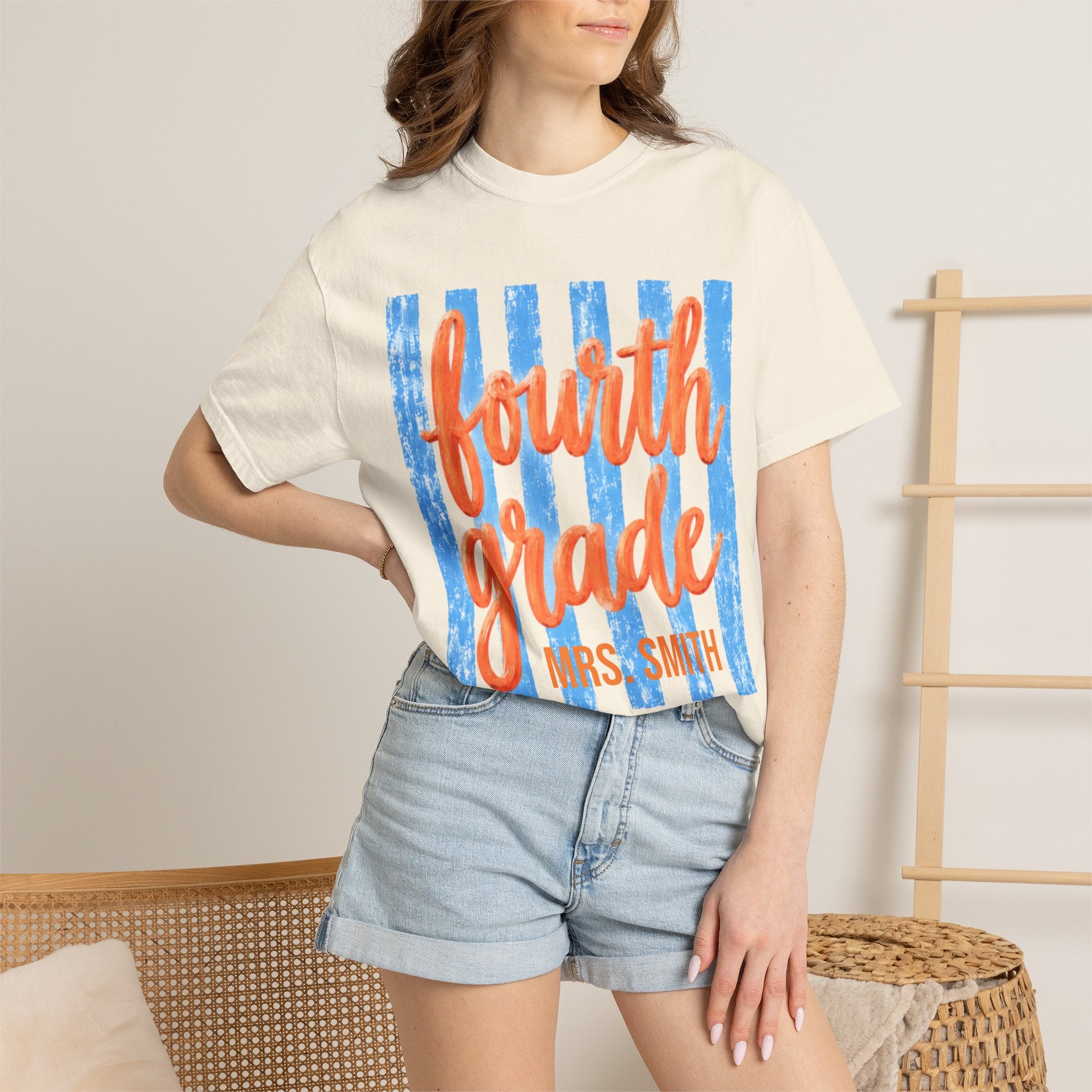 Personalized Fourth Grade Teacher Shirt | 4th Grade Team Tee | Painted Script Back to School Shirt