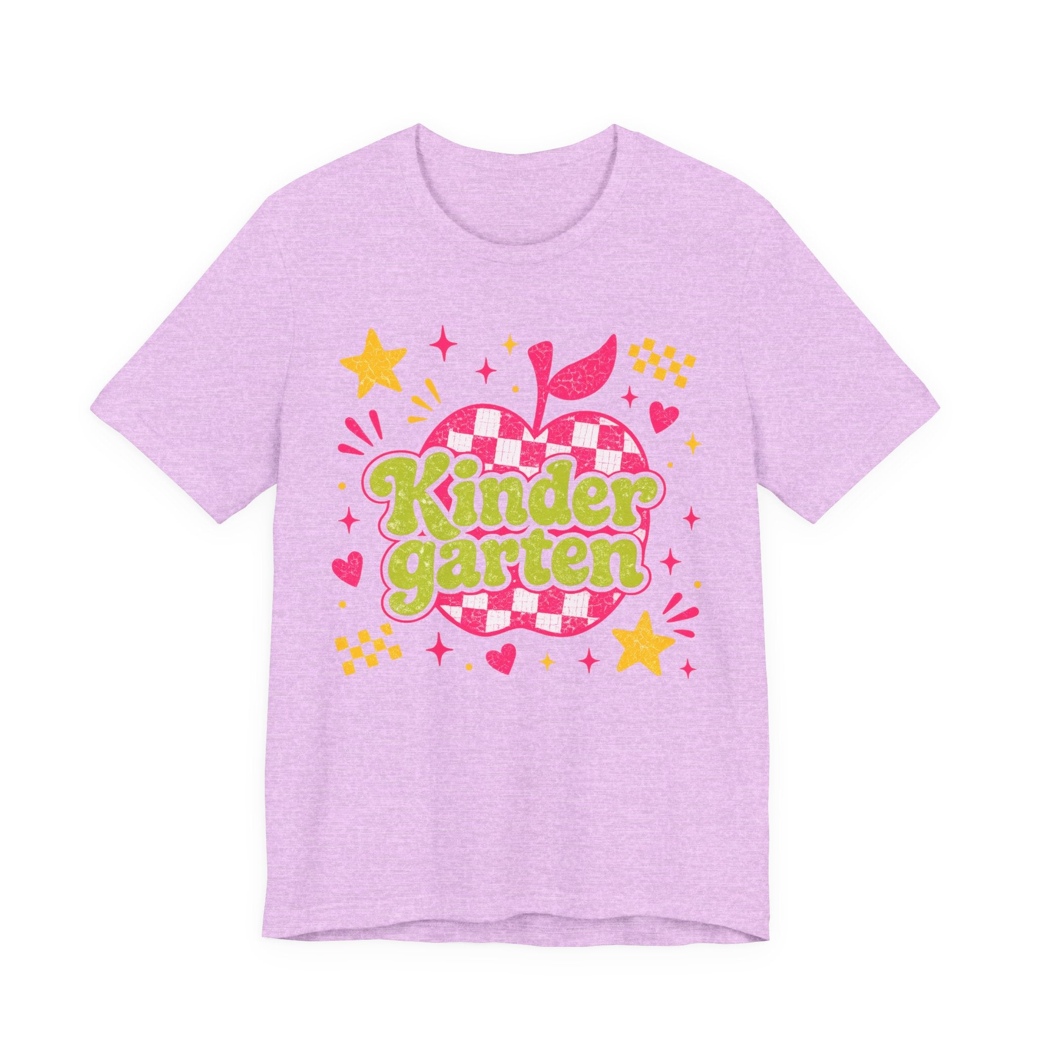 Retro Kindergarten Teacher Shirt | Cute Checkerboard Teacher Tee | Colorful Back to School Bella Canvas 3001