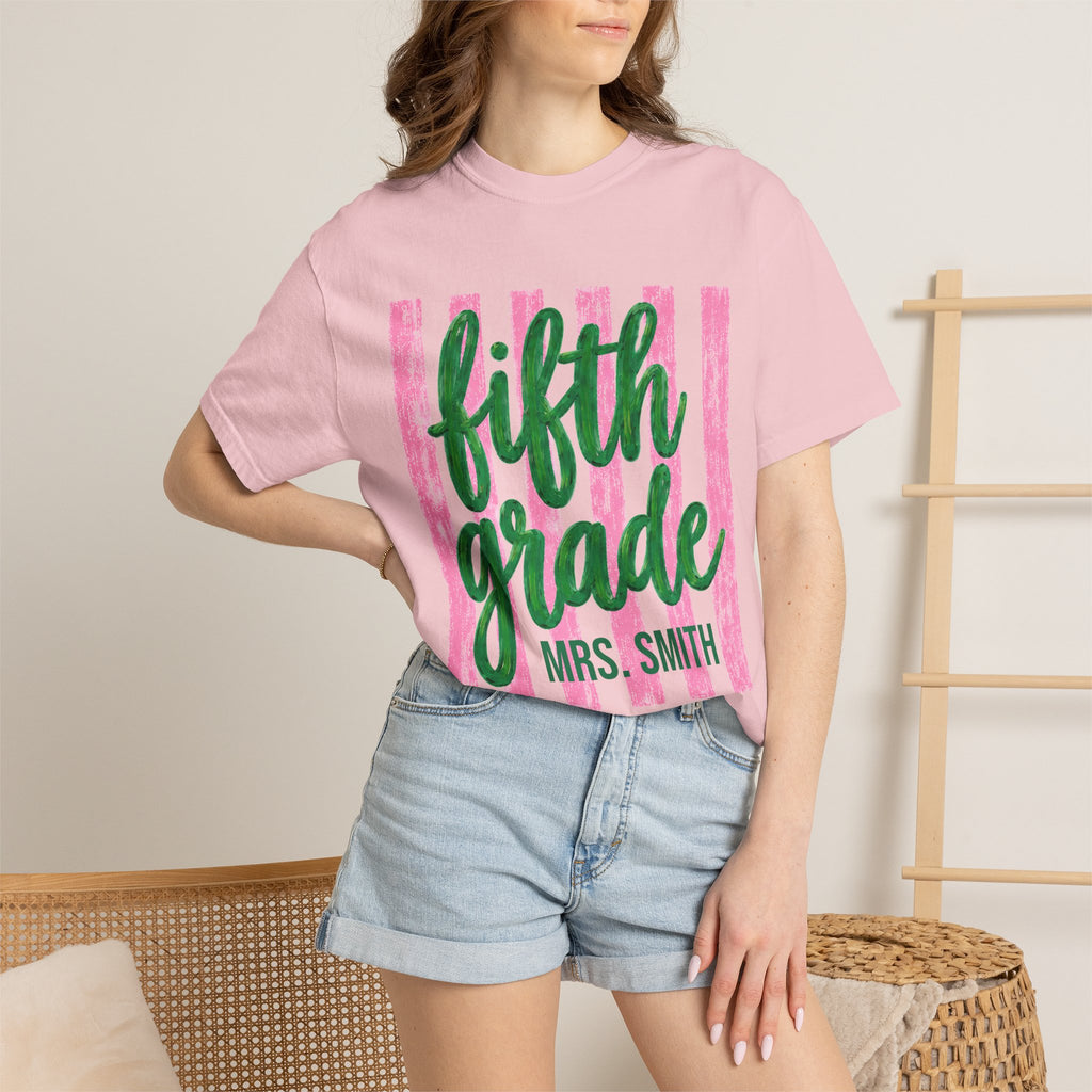 Personalized Fifth Grade Teacher Shirt | 5th Grade Team Tee | Painted Script Back to School Shirt