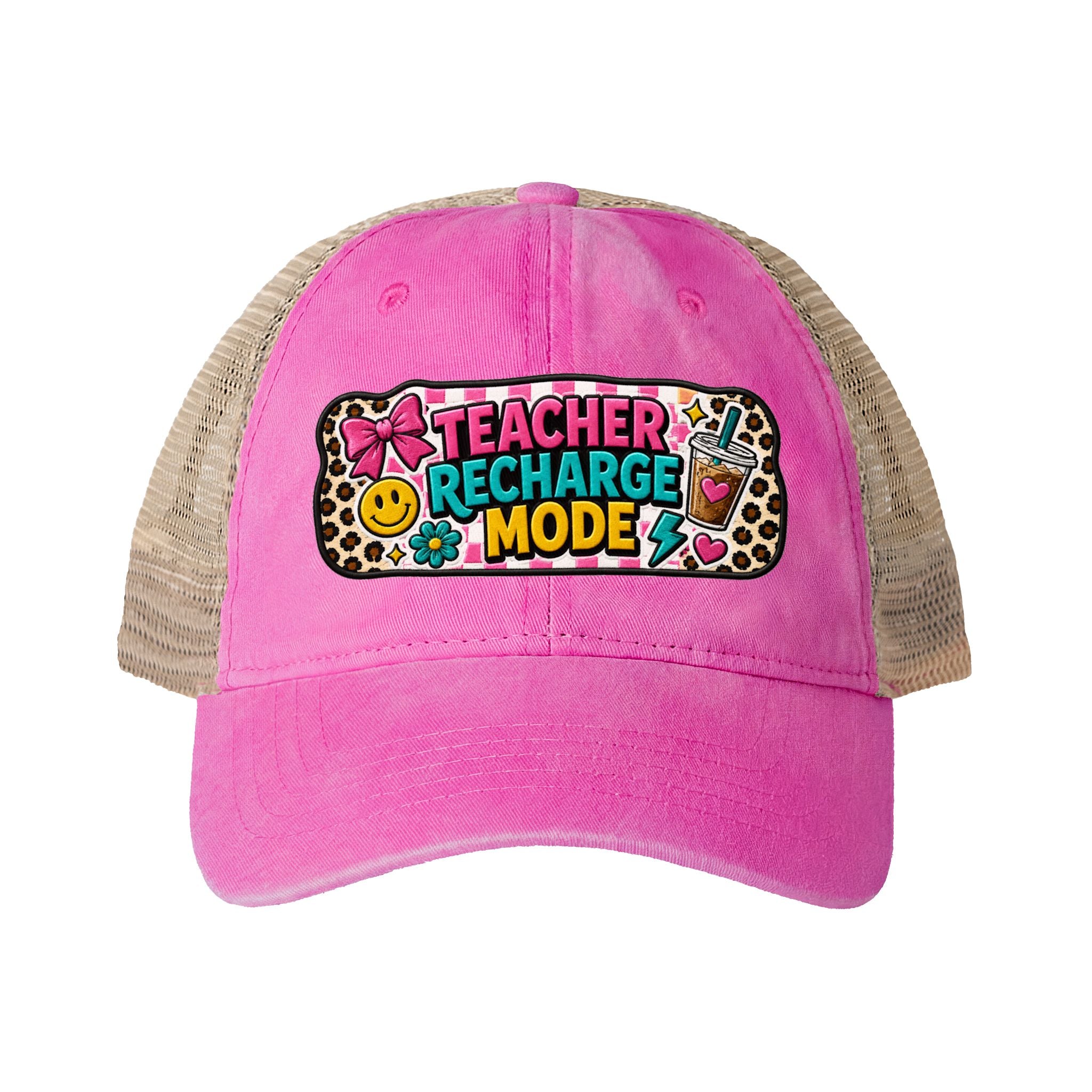 Teacher Recharge Mode Patch Trucker Hat