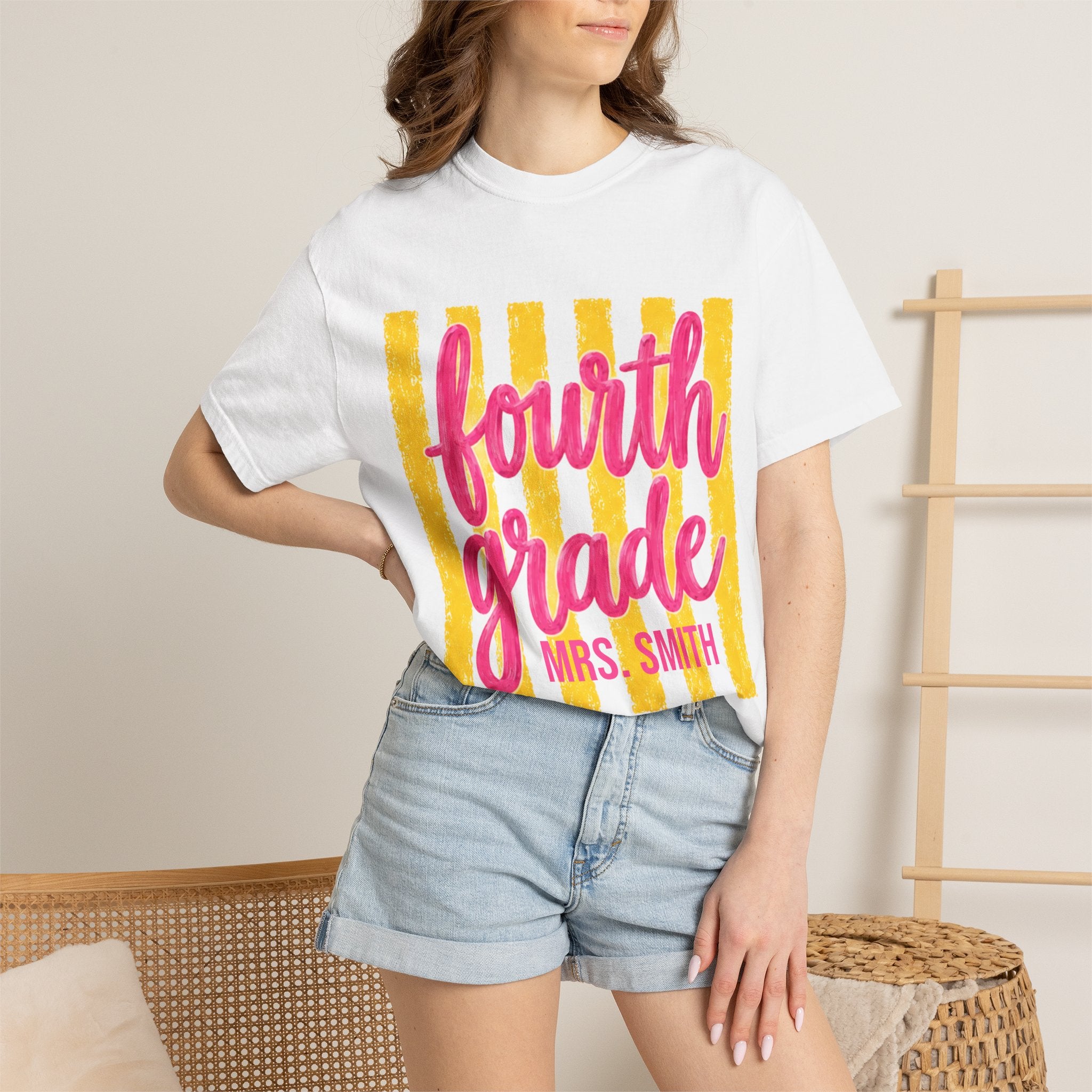 Personalized Fourth Grade Teacher Shirt | 4th Grade Team Tee | Painted Script Back to School Shirt
