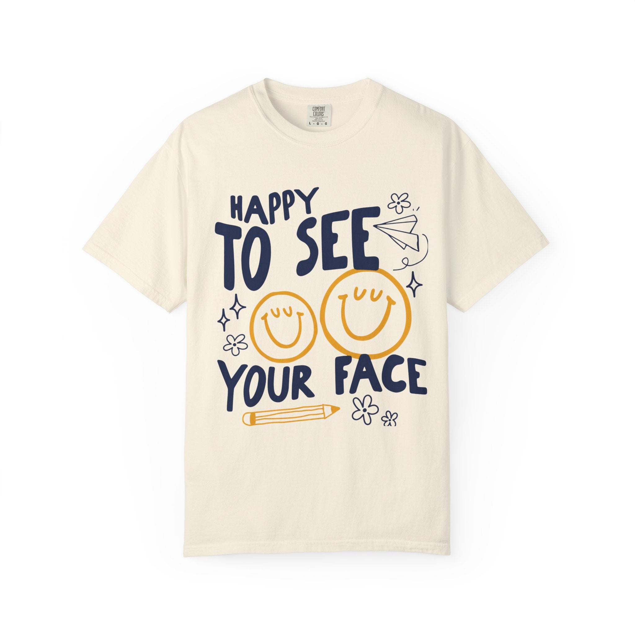 Happy to See Your Face Teacher Shirt | Cute Back to School Teacher Tee | Elementary Teacher T-Shirt | First Day of School Outfit | Teacher Gift
