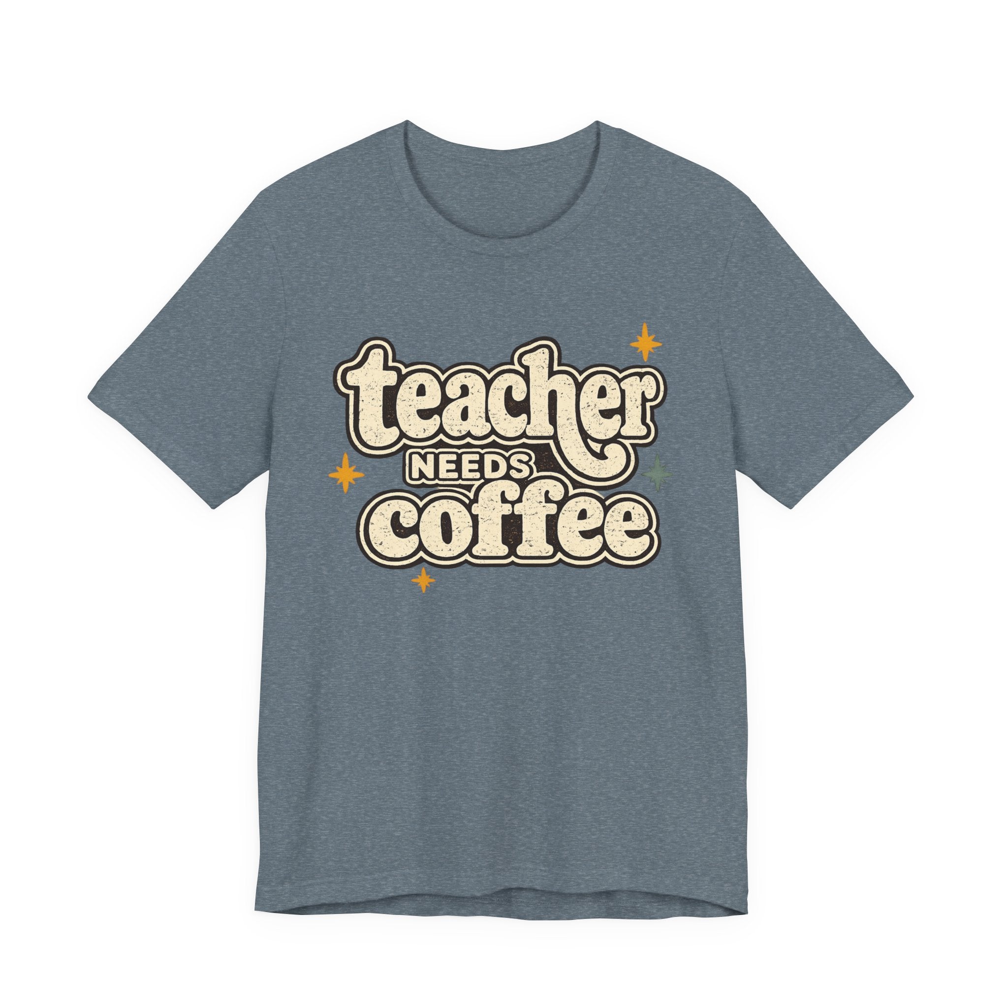 Teacher Needs Coffee Shirt | Bella+Canvas 3001 Graphic Tee | Coffee Lover Gift | Retro Teacher Tee