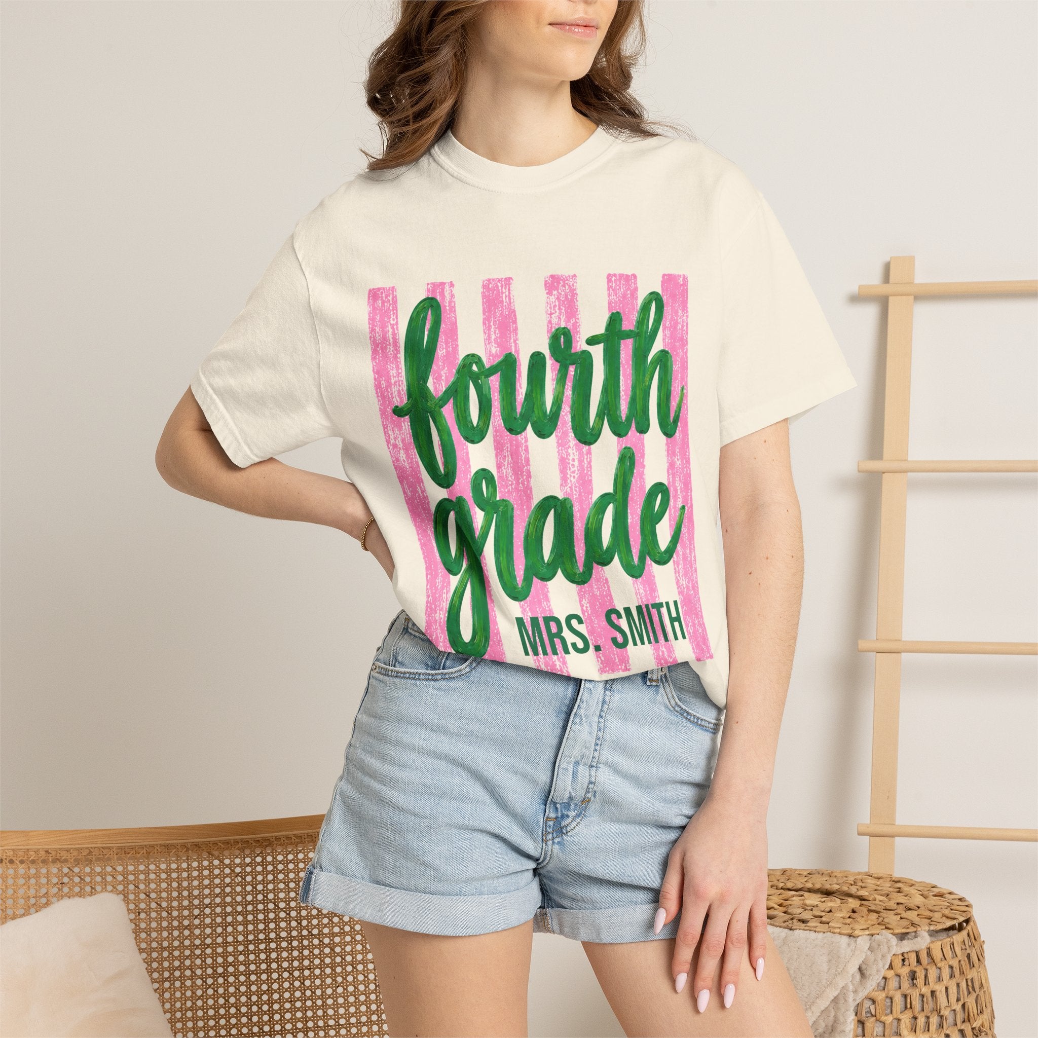 Personalized Fourth Grade Teacher Shirt | 4th Grade Team Tee | Painted Script Back to School Shirt