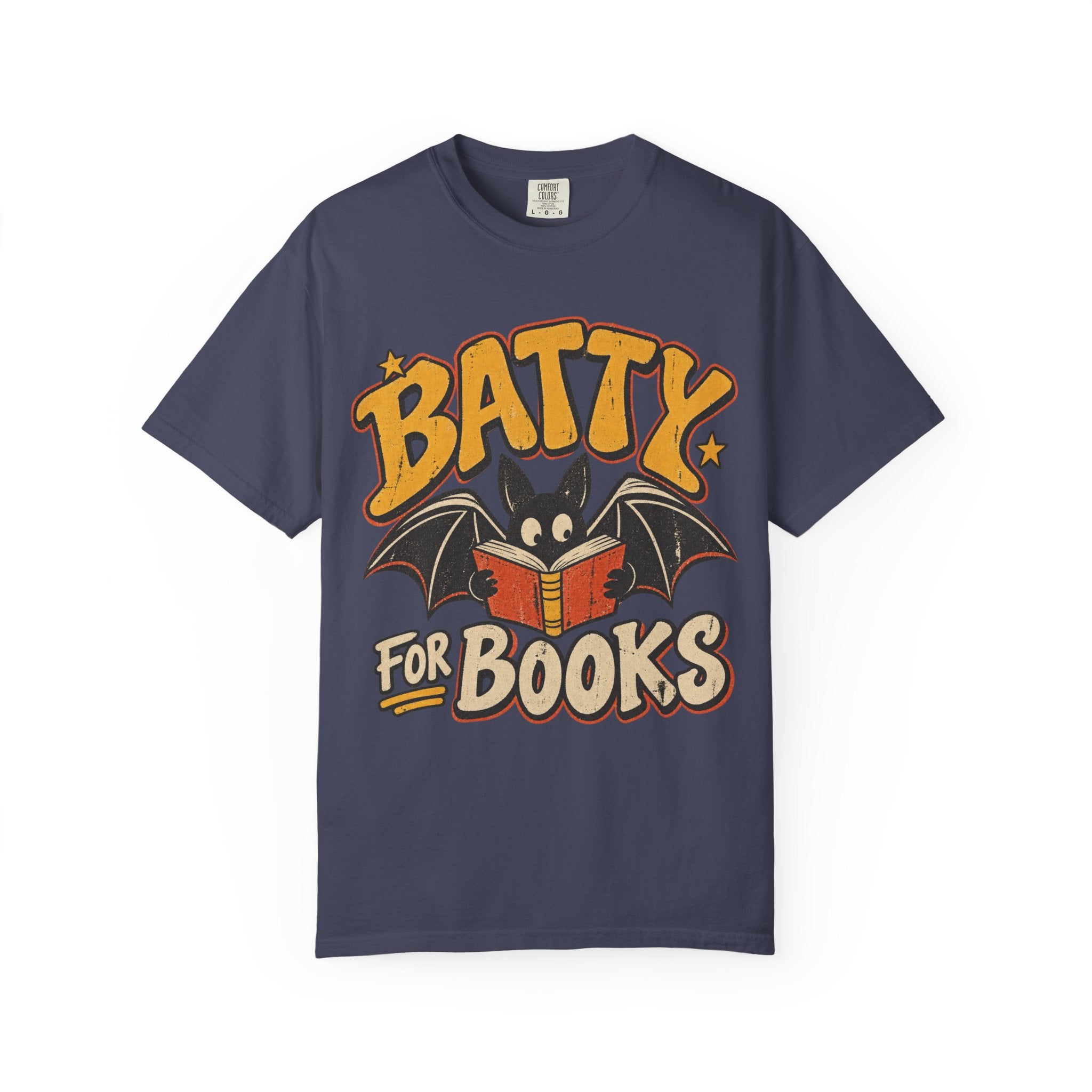 Batty for Books Comfort Colors Shirt | Vintage Fall Teacher Tee