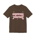Espresso Yourself Teacher Shirt | Bella+Canvas 3001 Graphic Tee | Coffee Lover Gift | Retro Teacher Tee