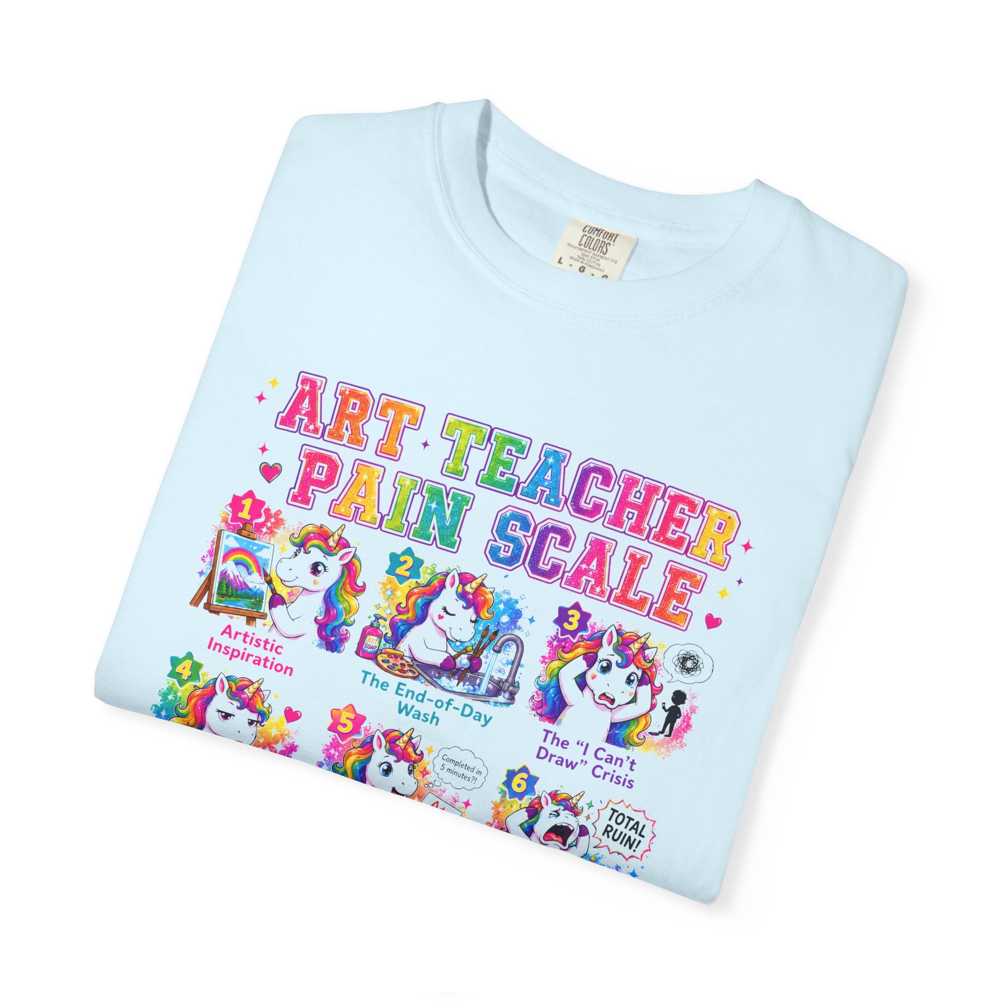 Art Teacher Pain Scale Shirt | Funny Art Teacher T-Shirt | Elementary Art Teacher Gift | Back to School Teacher Tee | Creative Teacher Graphic Tee
