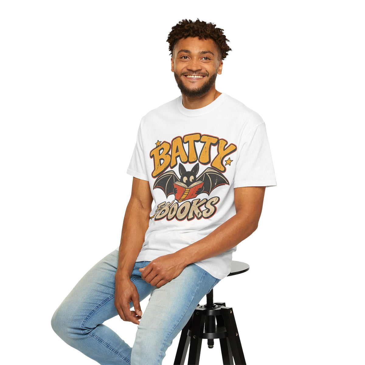 Batty for Books Comfort Colors Shirt | Vintage Fall Teacher Tee