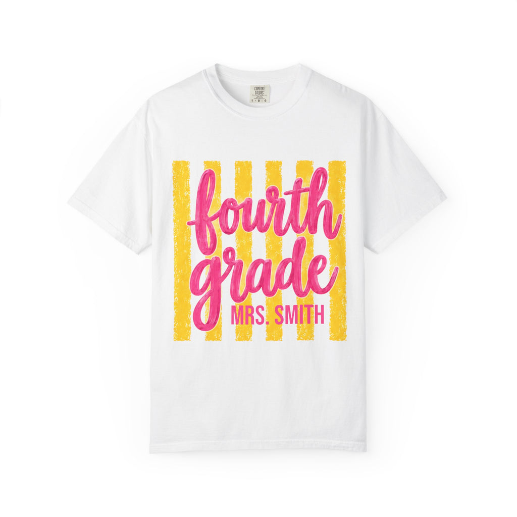 Personalized Fourth Grade Teacher Shirt | 4th Grade Team Tee | Painted Script Back to School Shirt