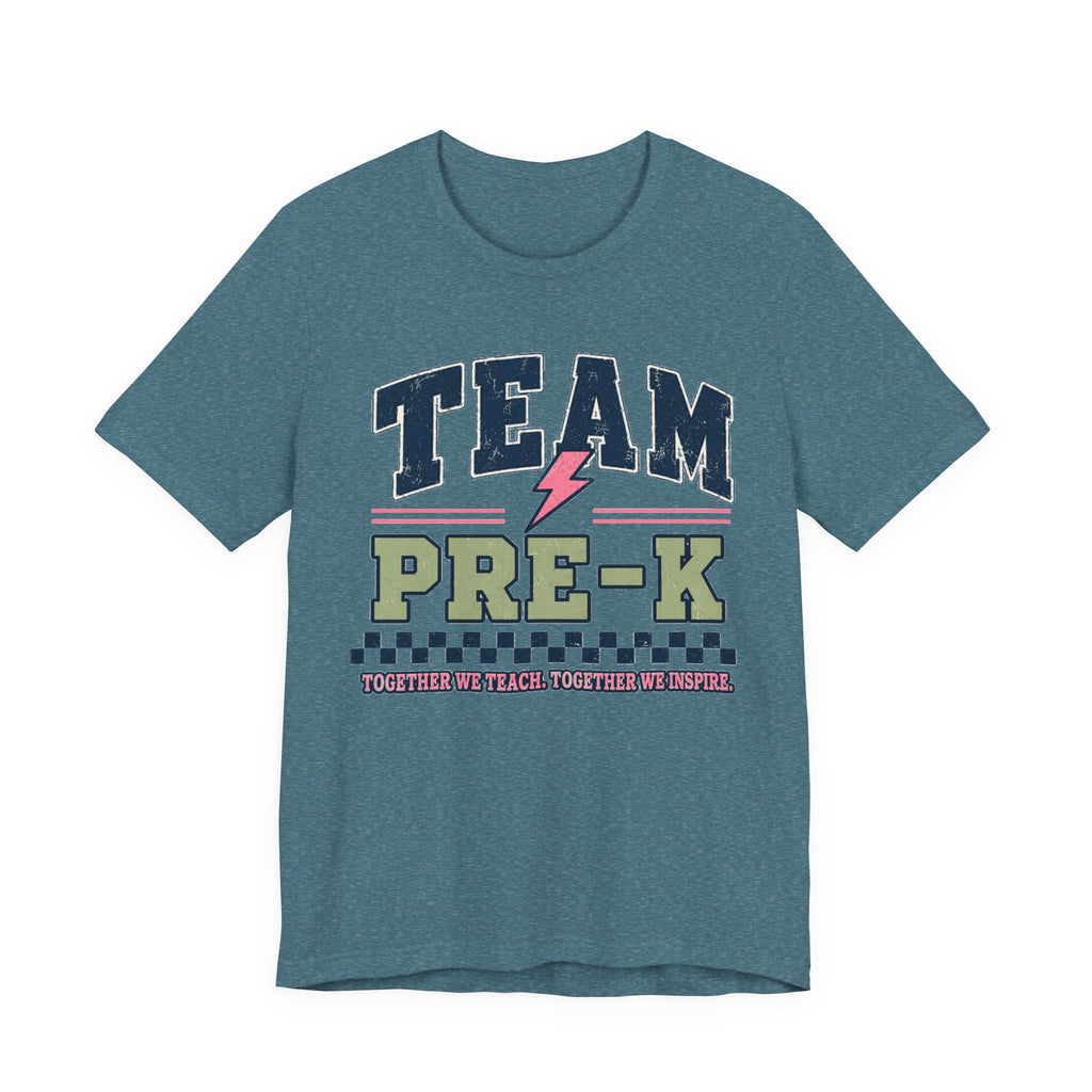 Pre-K Varsity Teacher Shirt | Custom Teacher Tee | Back to School Teacher Gift | Bella+Canvas 3001 Graphic T-Shirt