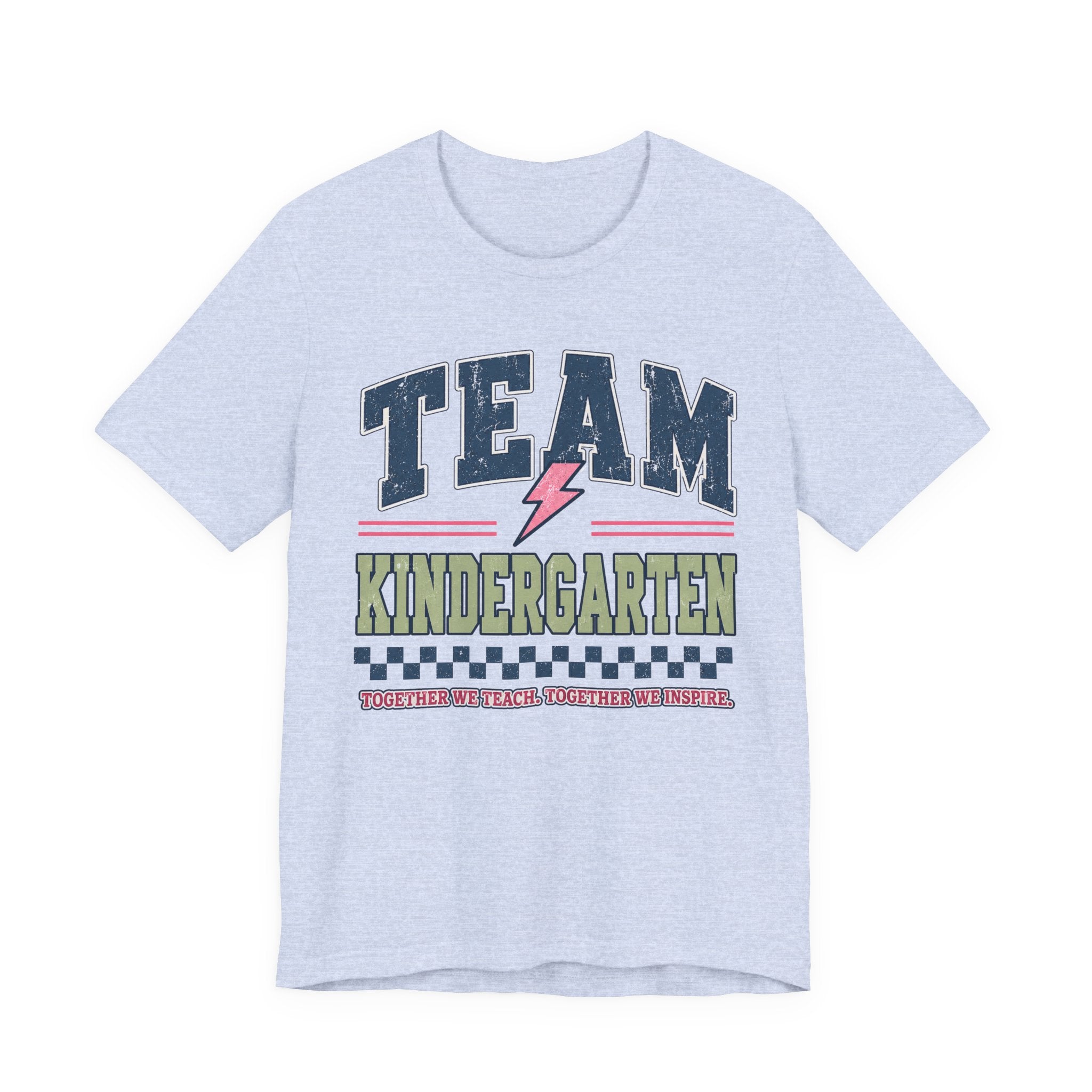 Kindergarten Varsity Teacher Shirt | Teacher Tee | Back to School Teacher Gift | Bella+Canvas 3001 Graphic T-Shirt