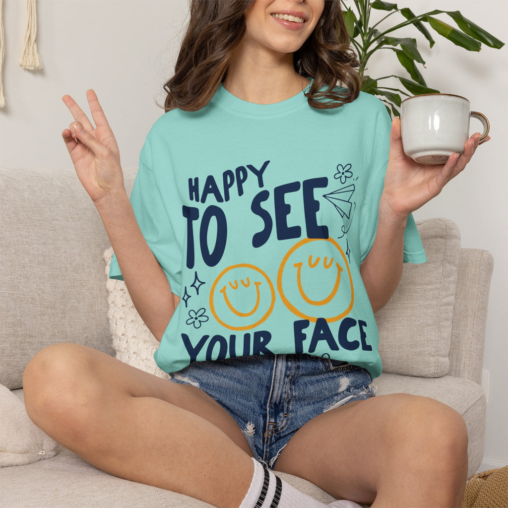 Happy to See Your Face Teacher Shirt | Cute Back to School Teacher Tee | Elementary Teacher T-Shirt | First Day of School Outfit | Teacher Gift