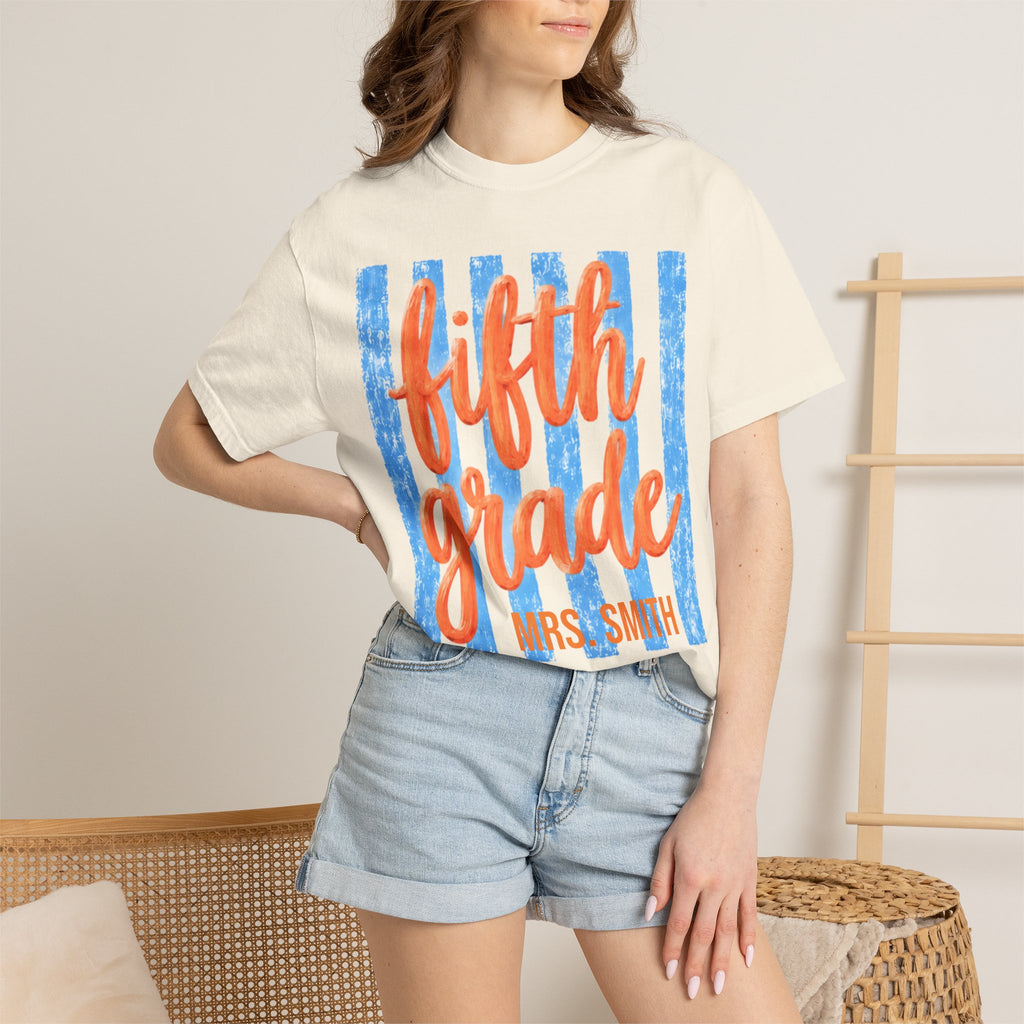 Personalized Fifth Grade Teacher Shirt | 5th Grade Team Tee | Painted Script Back to School Shirt