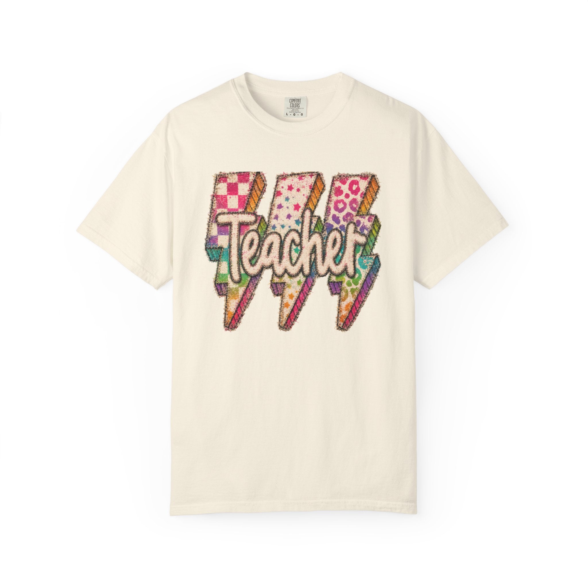 Teacher Lightning Bolt Shirt | Retro Teacher T-Shirt | Colorful Back to School Teacher Tee | Cute Teacher Gift | Comfort Colors Graphic Tee