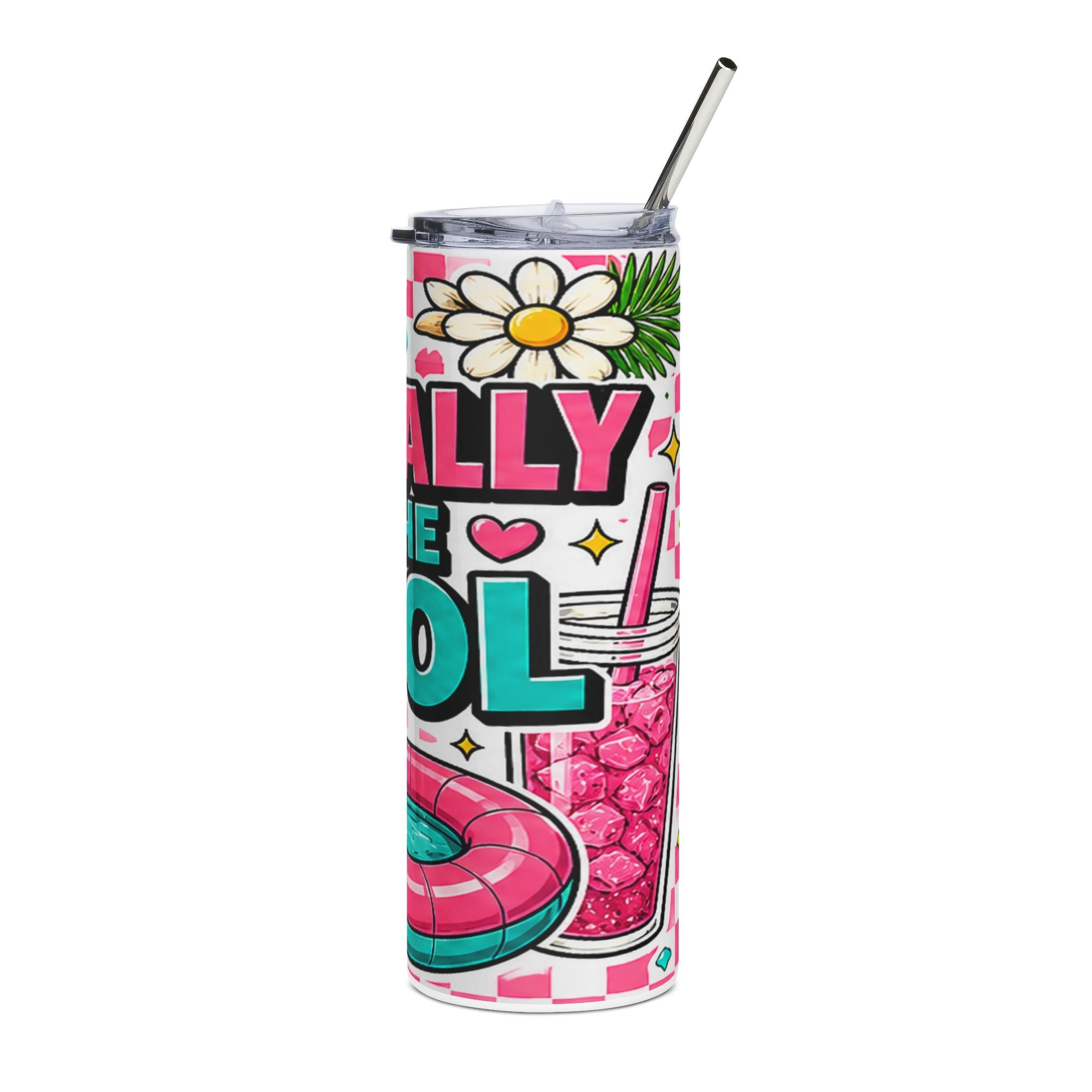 Mentally At the Pool Stainless Steel Tumbler, 20oz