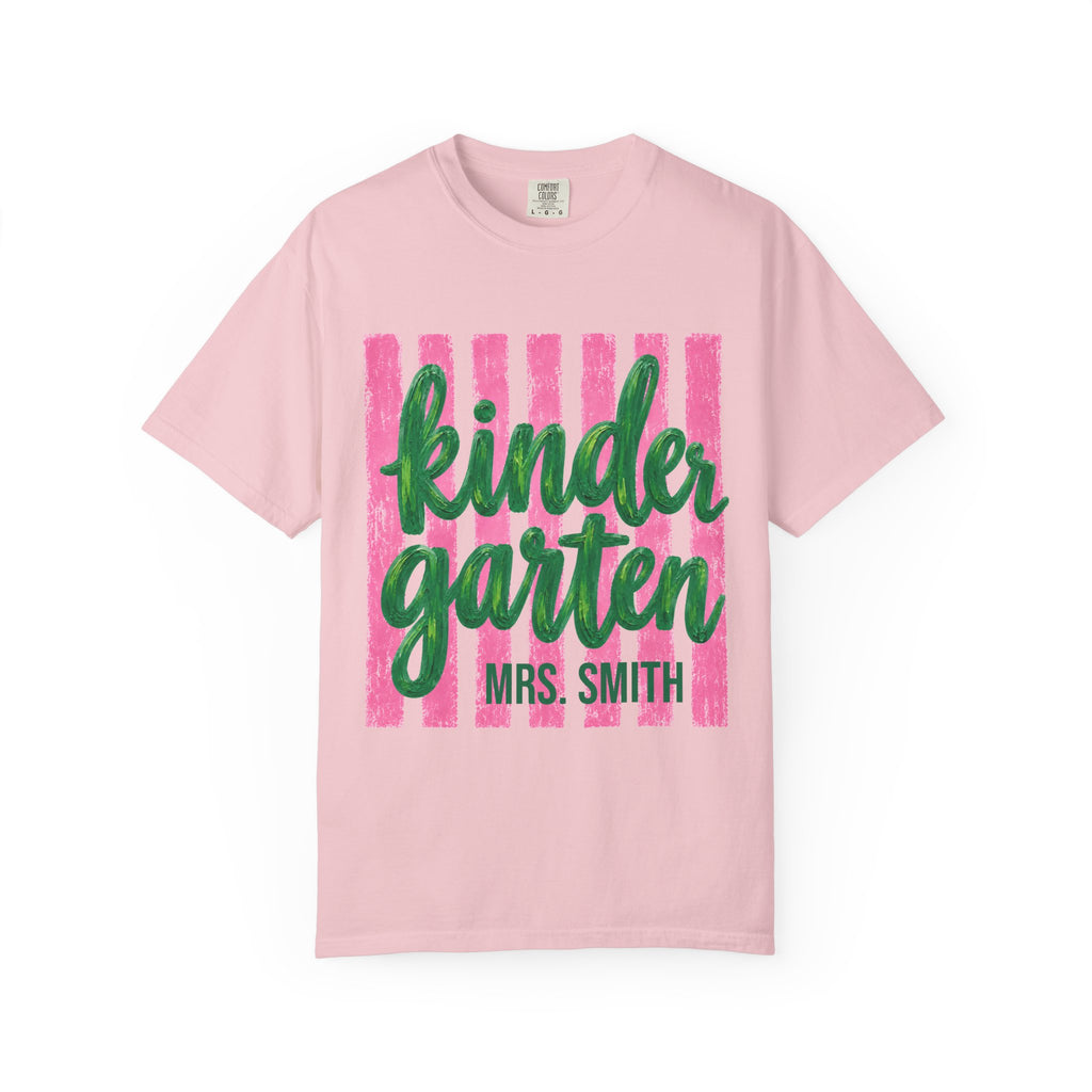 Personalized Kindergarten Teacher Shirt | Kinder Grade Level Team Tee | Painted Script Back to School Shirt