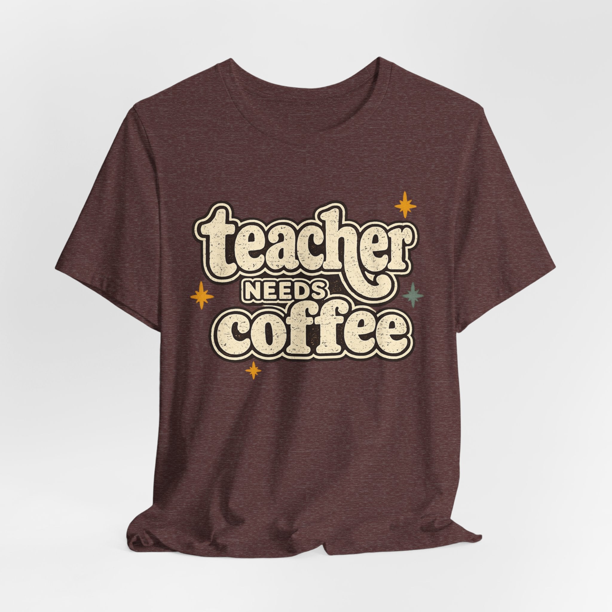 Teacher Needs Coffee Shirt | Bella+Canvas 3001 Graphic Tee | Coffee Lover Gift | Retro Teacher Tee