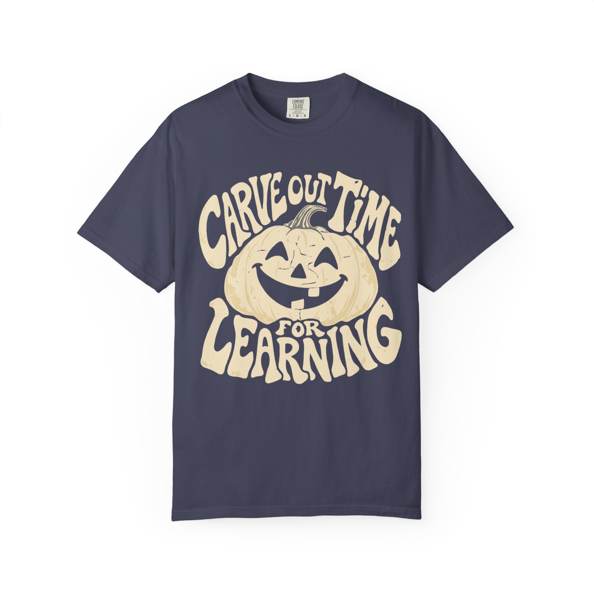Carve Out Time for Learning Teacher Shirt | Retro Pumpkin Halloween Tee | Fall Teacher Comfort Colors® T-Shirt