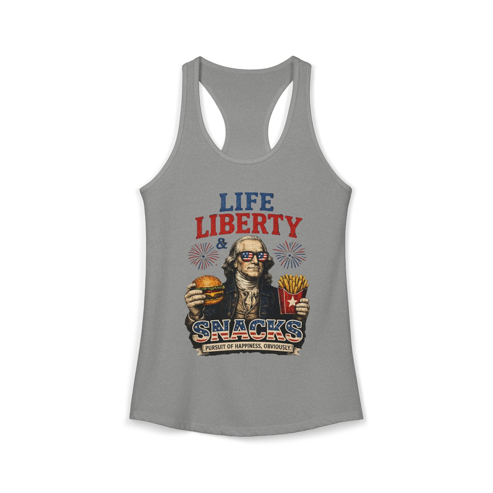 Life Liberty & Snacks | Vintage Fourth of July Women's Ideal Racerback Tank