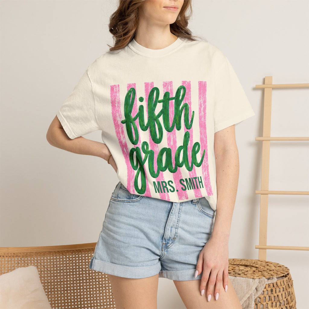 Personalized Fifth Grade Teacher Shirt | 5th Grade Team Tee | Painted Script Back to School Shirt