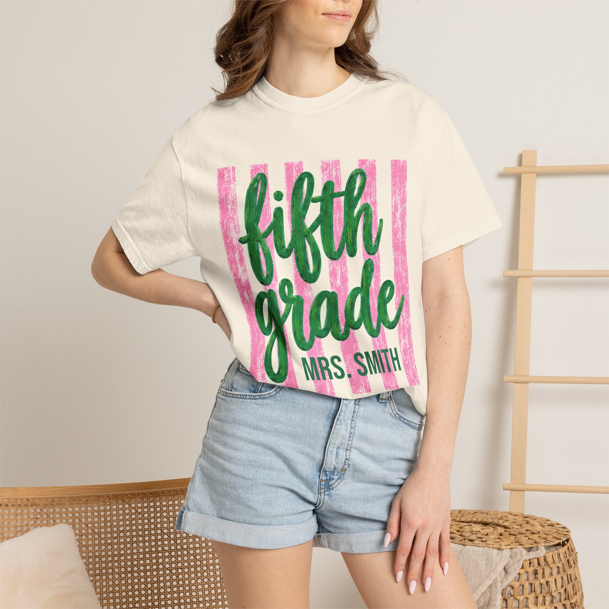Personalized Fifth Grade Teacher Shirt | 5th Grade Team Tee | Painted Script Back to School Shirt