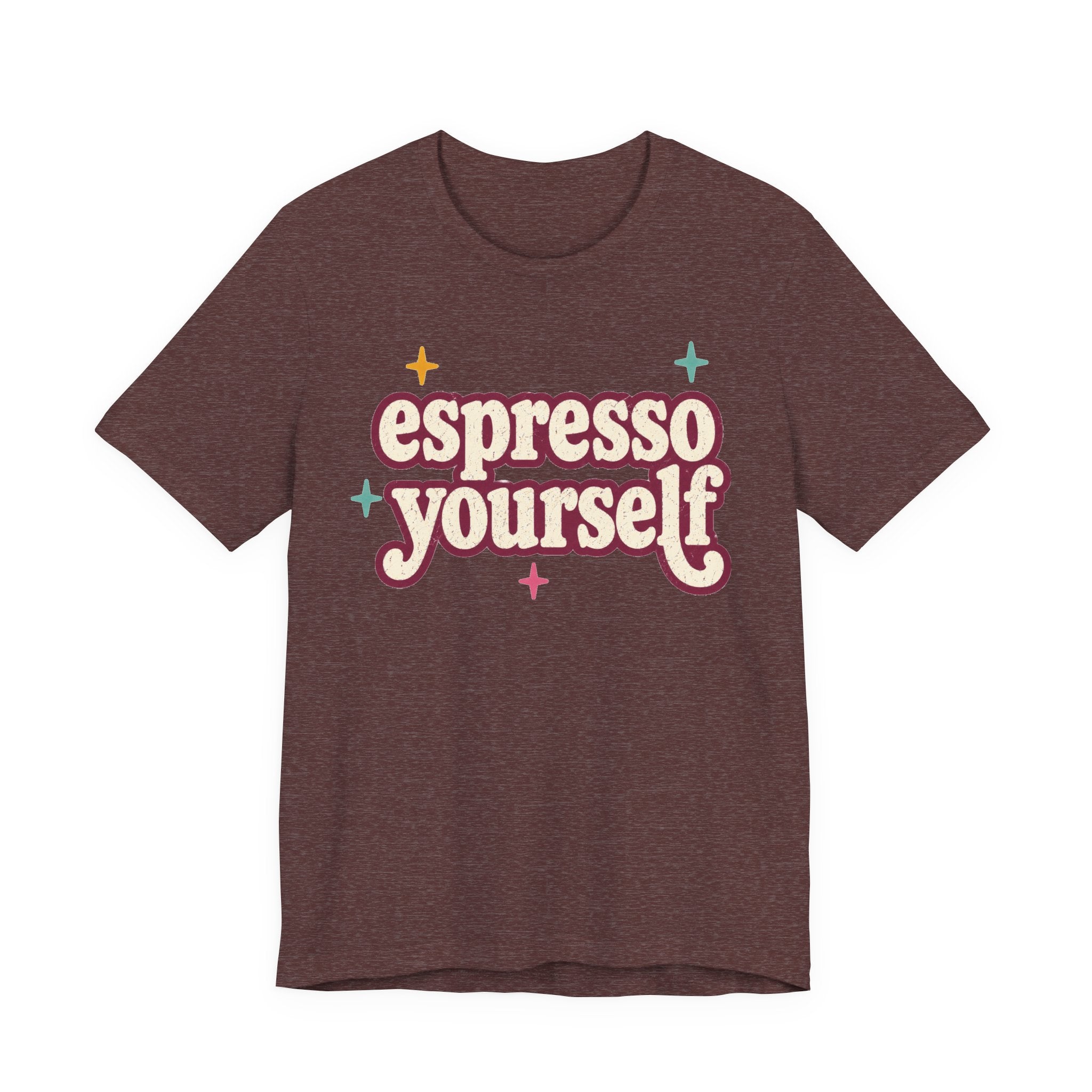 Espresso Yourself Teacher Shirt | Bella+Canvas 3001 Graphic Tee | Coffee Lover Gift | Retro Teacher Tee