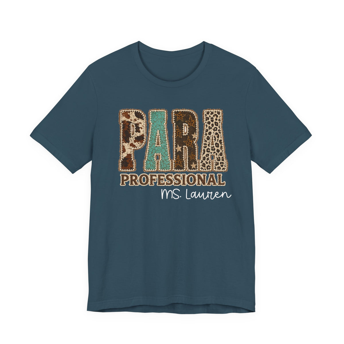 Personalized Para Professional Shirt | Custom Name Paraprofessional Tee | Faux Embroidered Appliqué Teacher Assistant Shirt |