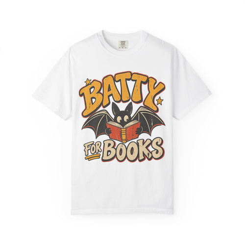 Batty for Books Comfort Colors Shirt | Vintage Fall Teacher Tee