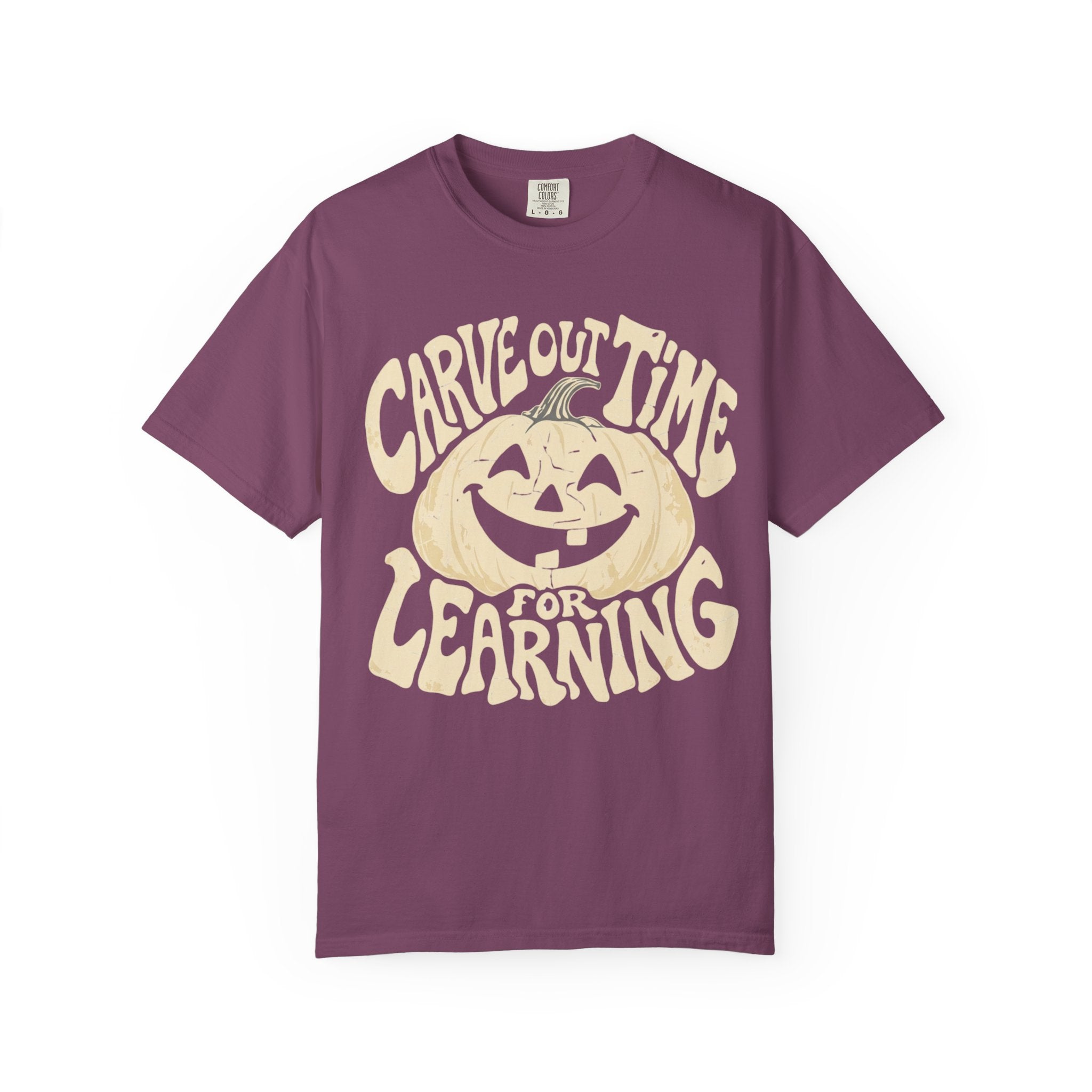 Carve Out Time for Learning Teacher Shirt | Retro Pumpkin Halloween Tee | Fall Teacher Comfort Colors® T-Shirt