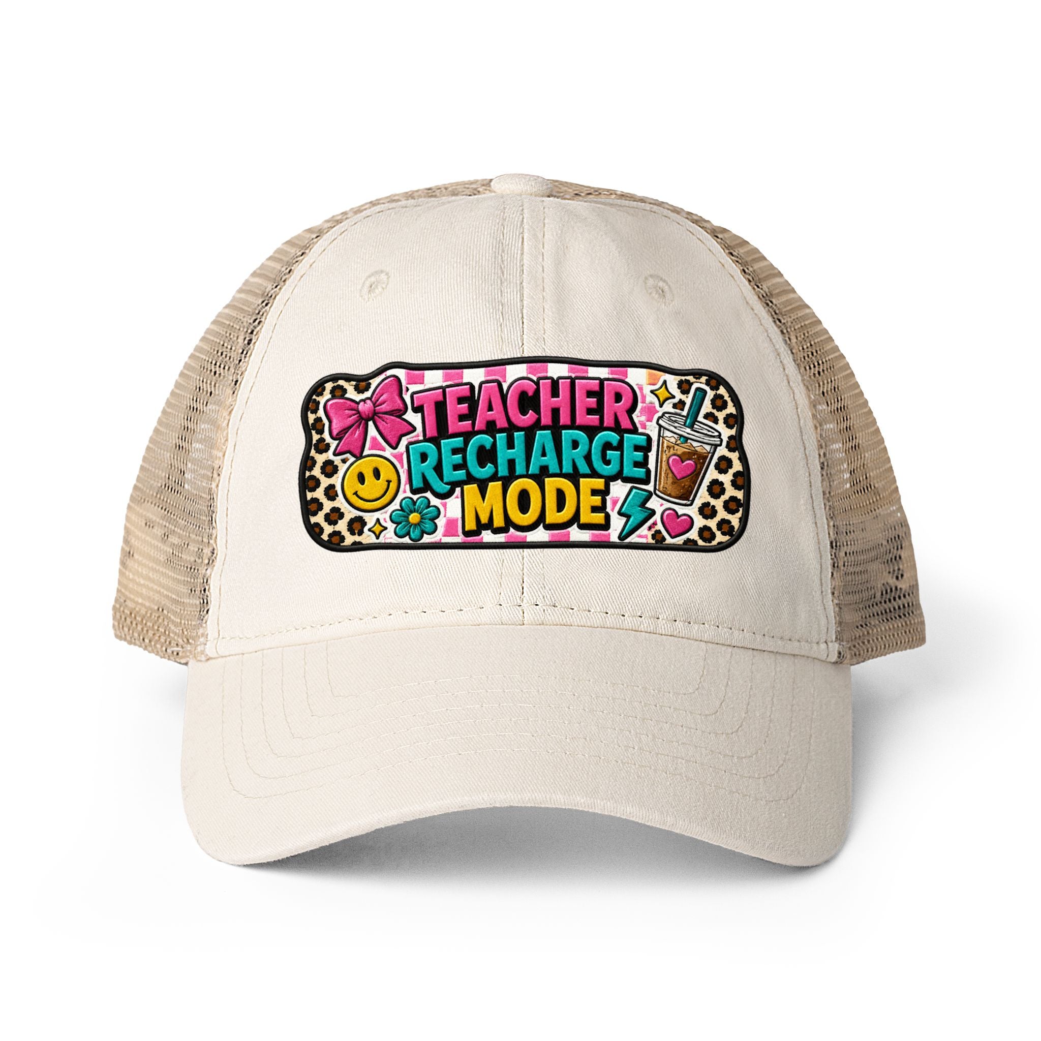 Teacher Recharge Mode Patch Trucker Hat