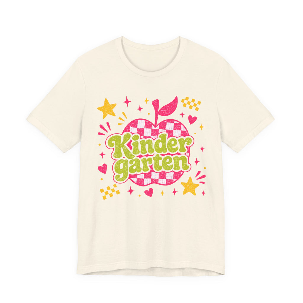Retro Kindergarten Teacher Shirt | Cute Checkerboard Teacher Tee | Colorful Back to School Bella Canvas 3001